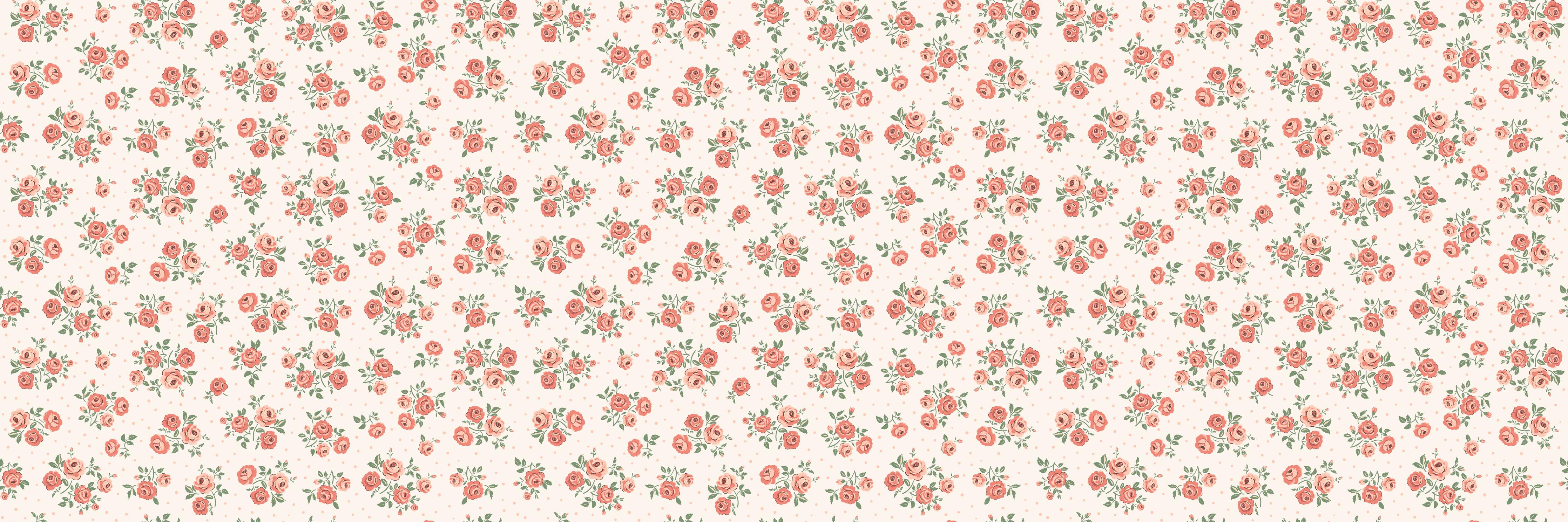 Küchenrückwand-Vintage Ditsy Rosenmuster Rosa-Beige