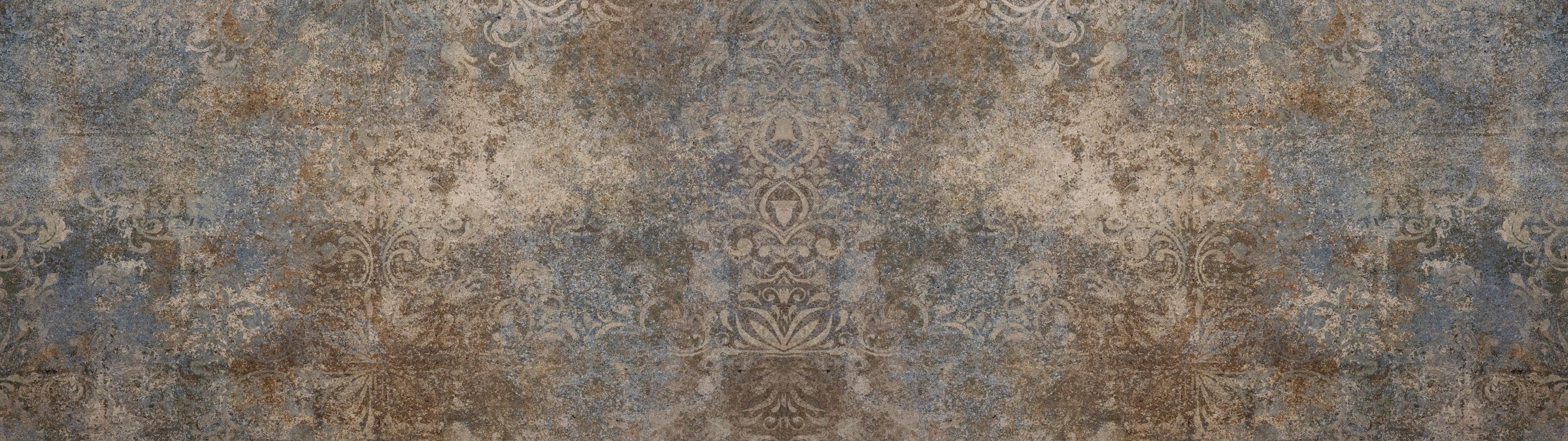 Küchenrückwand-Vintage Steinmuster Fliese Braun-Blau