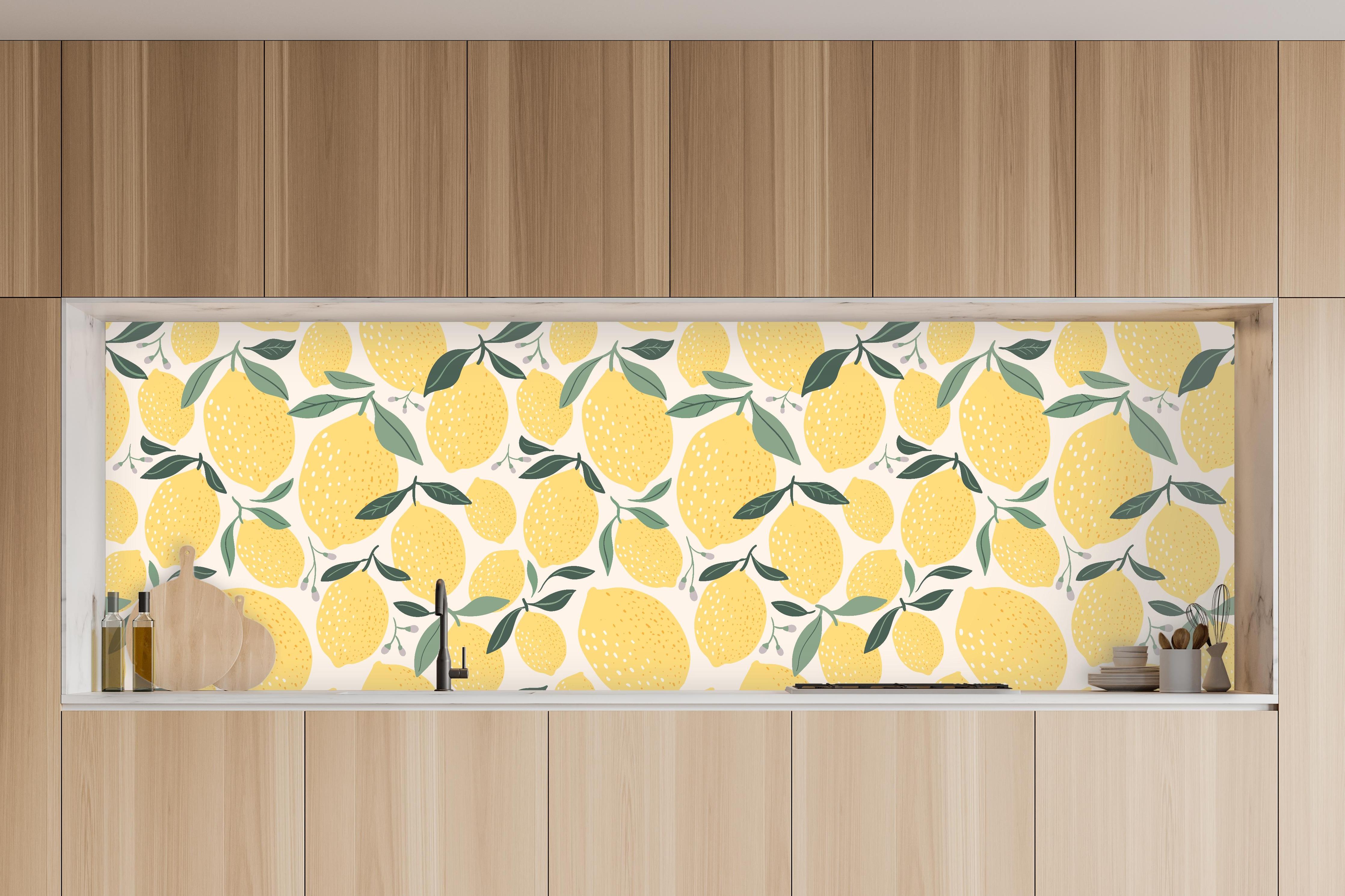 Küche - Zitronen Limoncello Dream Gelb in charakteristischer Vollholz-Küche mit modernem Gasherd