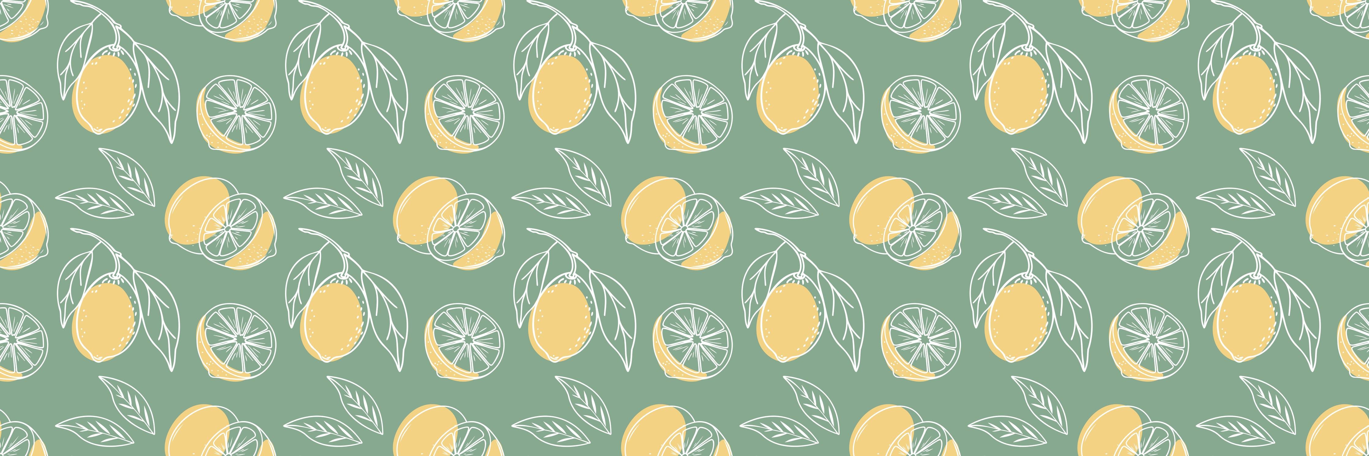 Küchenrückwand-Zitronen-Muster Grün-Gelb