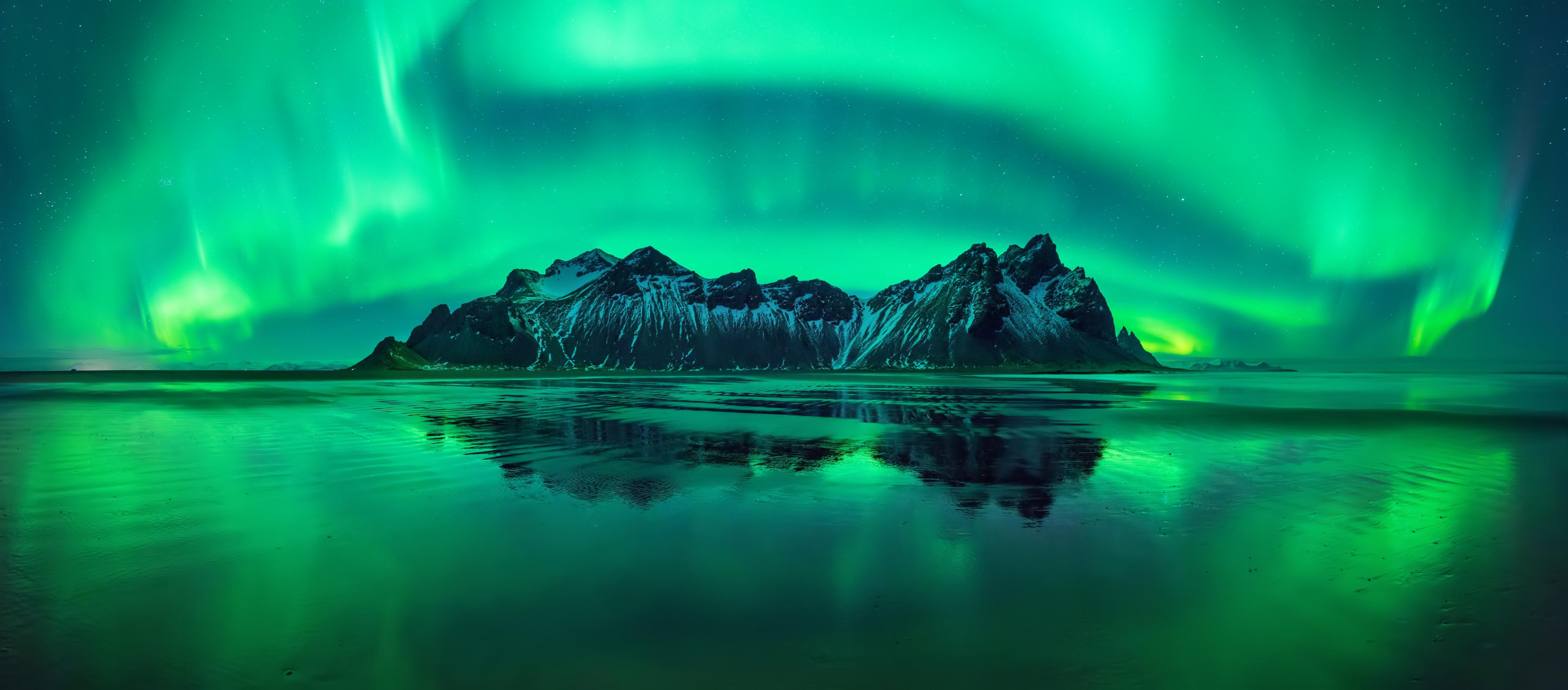 Küchenrückwand-Aurora Stokksnes - Island