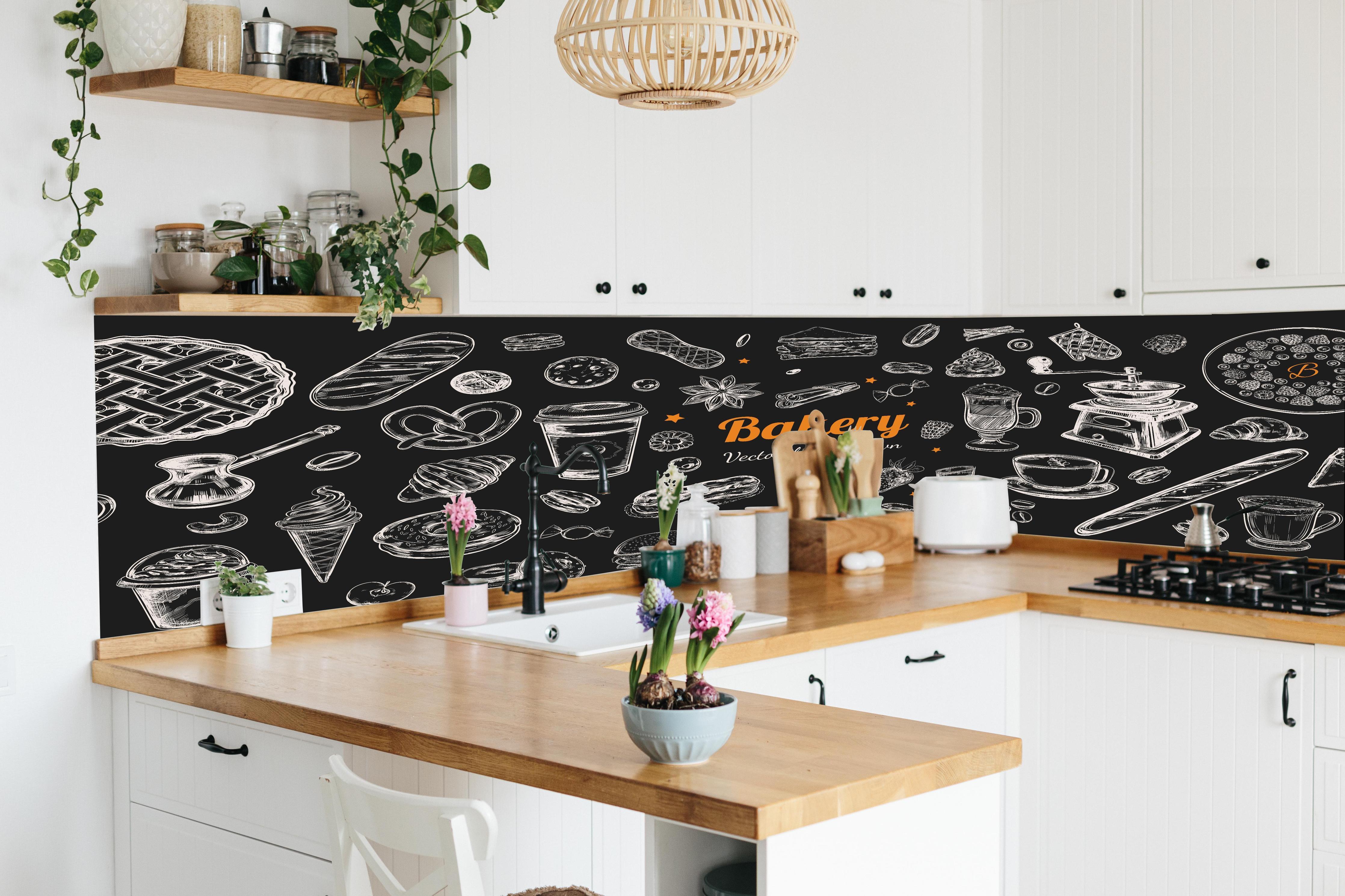 Küche - Bäckerei in lebendiger Küche mit bunten Blumen