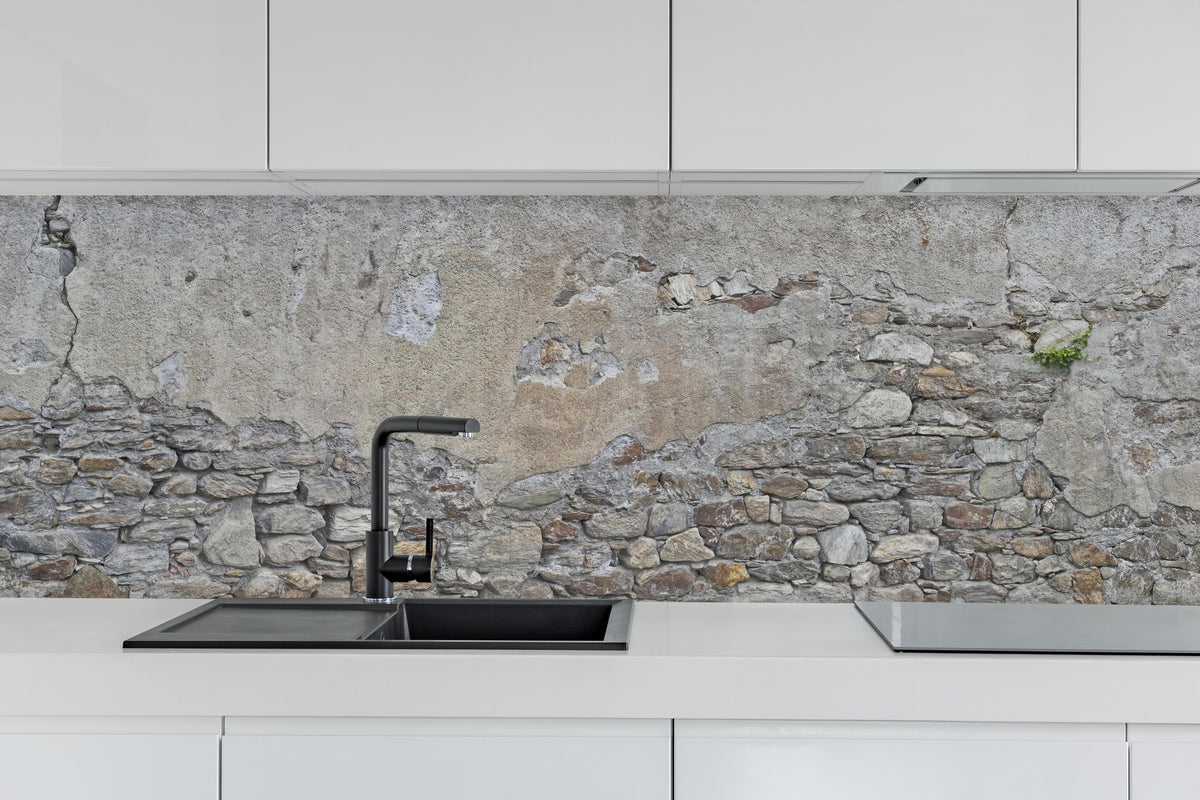 Küchenrückwand - Bröckelnde Hausmauer in Südtirol - Rueckwand24