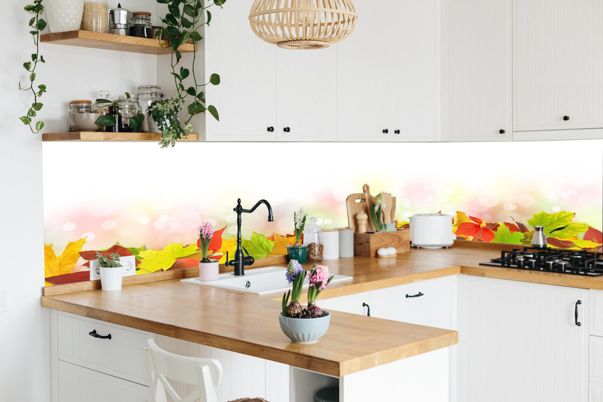 Küche - Herbst Fantasie in lebendiger Küche mit bunten Blumen
