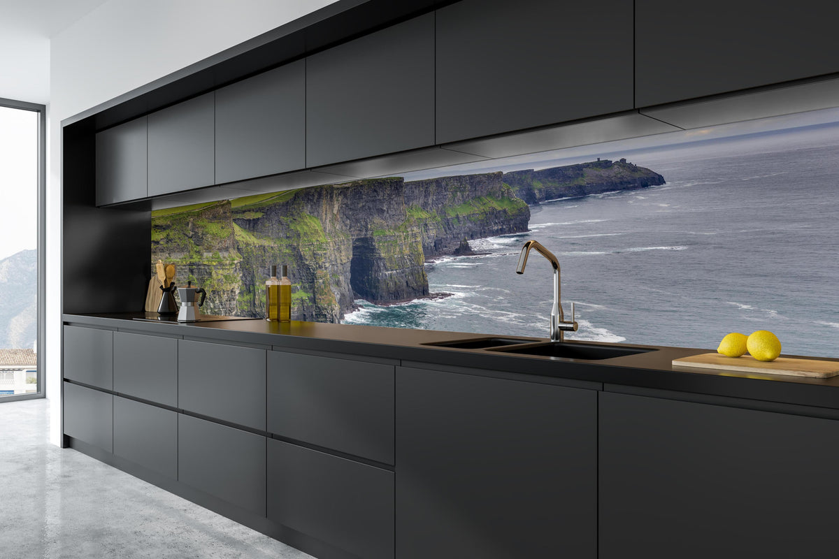 Küche - Klippenlinie in Kerry - Irland in tiefschwarzer matt-premium Einbauküche
