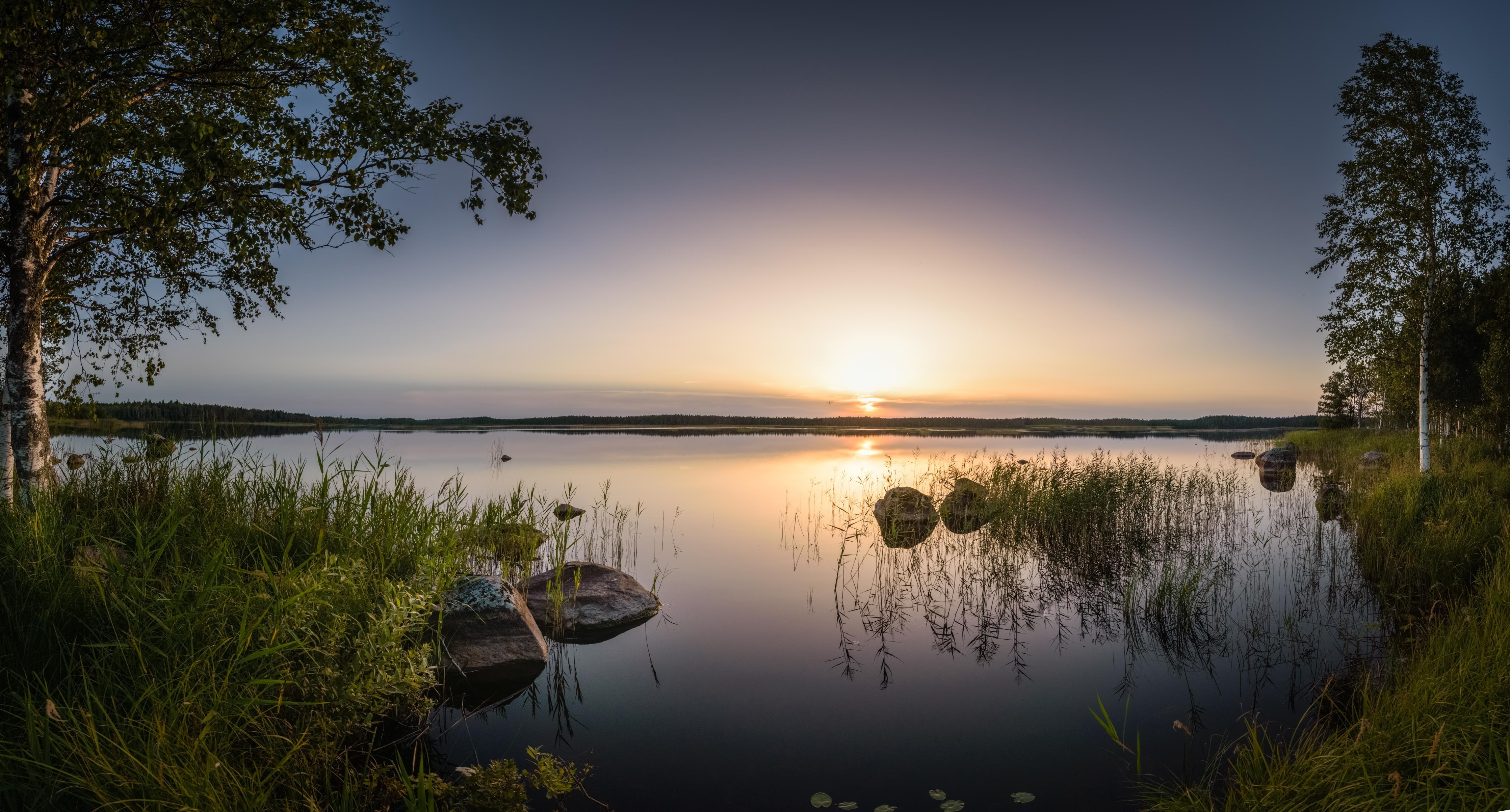 Küchenrückwand-Landschaft in der Dämmerung - Sonnenuntergang