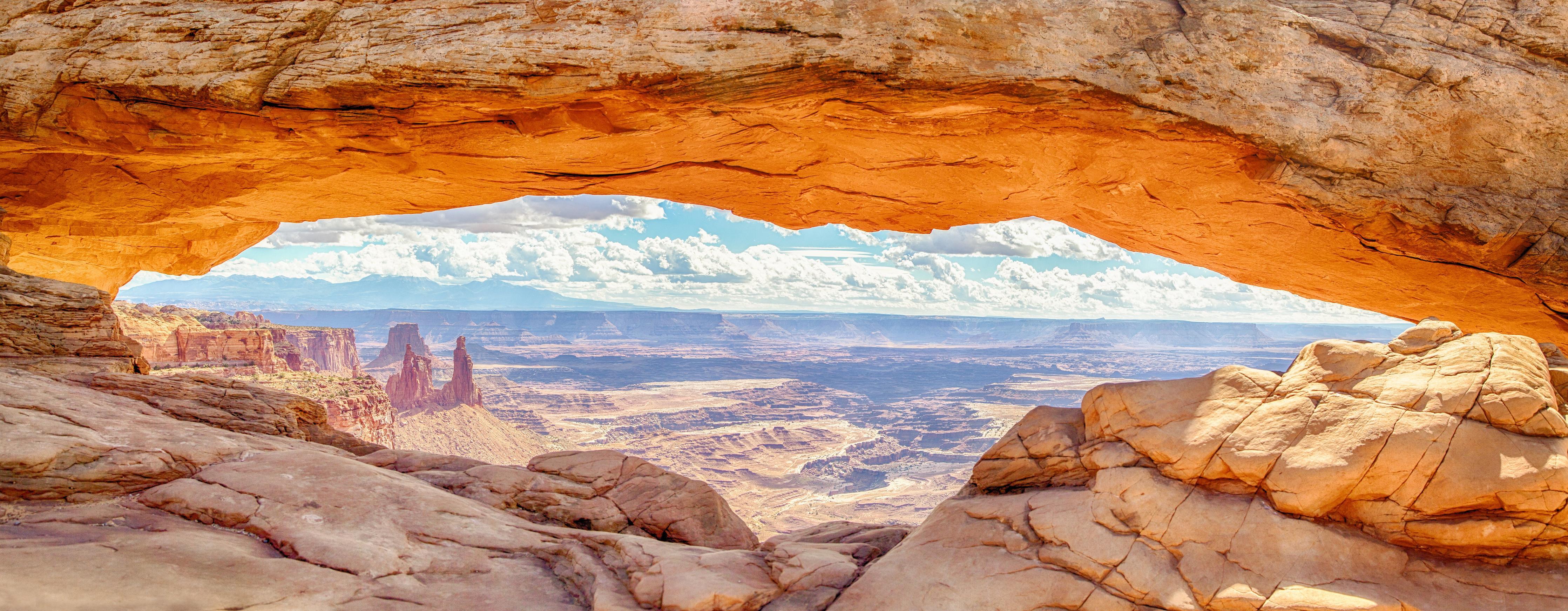 Küchenrückwand-Mesa Arch-Panorama bei Sonnenaufgang