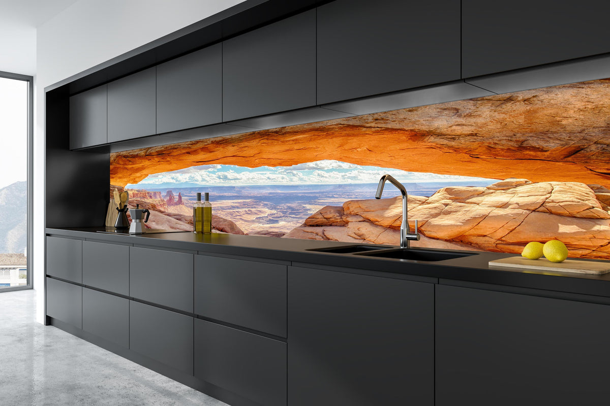 Küche - Mesa Arch-Panorama bei Sonnenaufgang in tiefschwarzer matt-premium Einbauküche