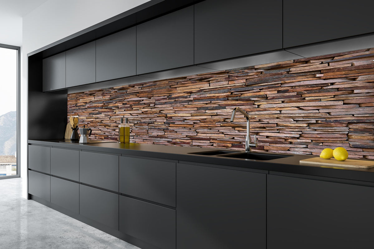 Küche - Panoramaplatte Granit in tiefschwarzer matt-premium Einbauküche