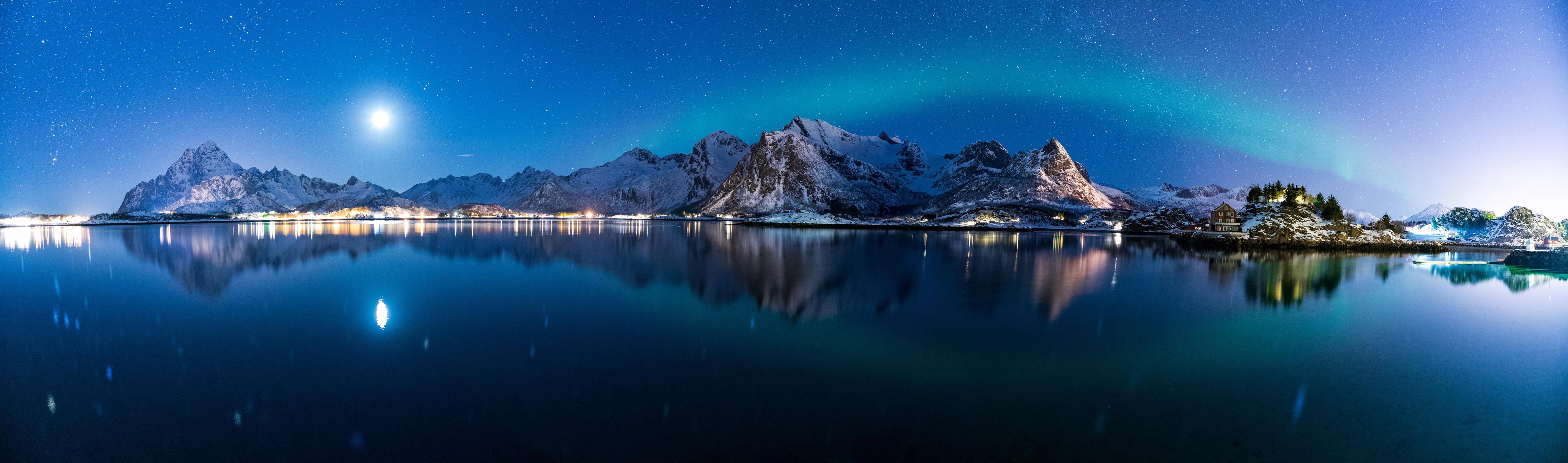 Küchenrückwand-Polarlichter am Himmel von Norwegen