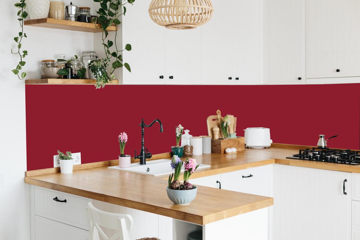 Küche - RAL 3003 (Rubinrot) in lebendiger Küche mit bunten Blumen