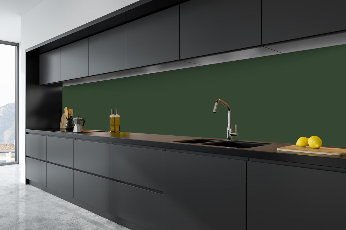 Küche - RAL 6020 (Chromgrün) in tiefschwarzer matt-premium Einbauküche