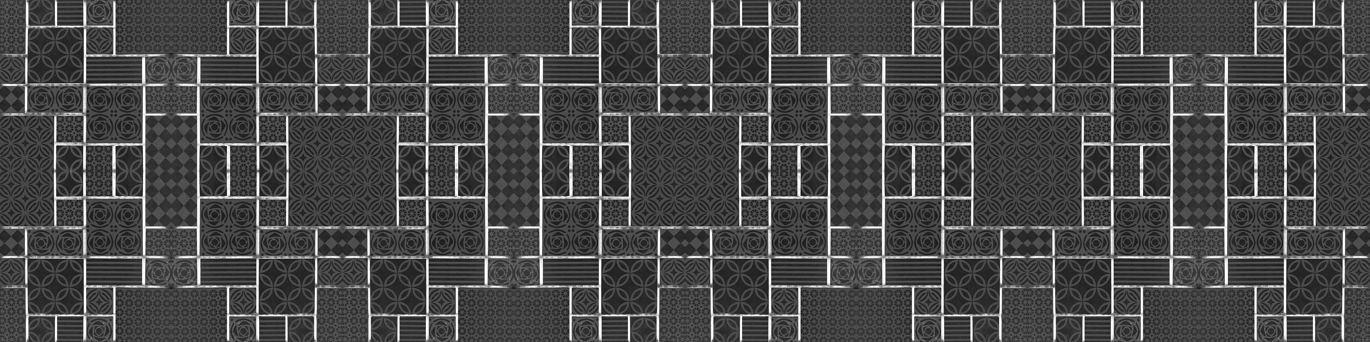 Küchenrückwand-Schwarz geometrische Fliesen