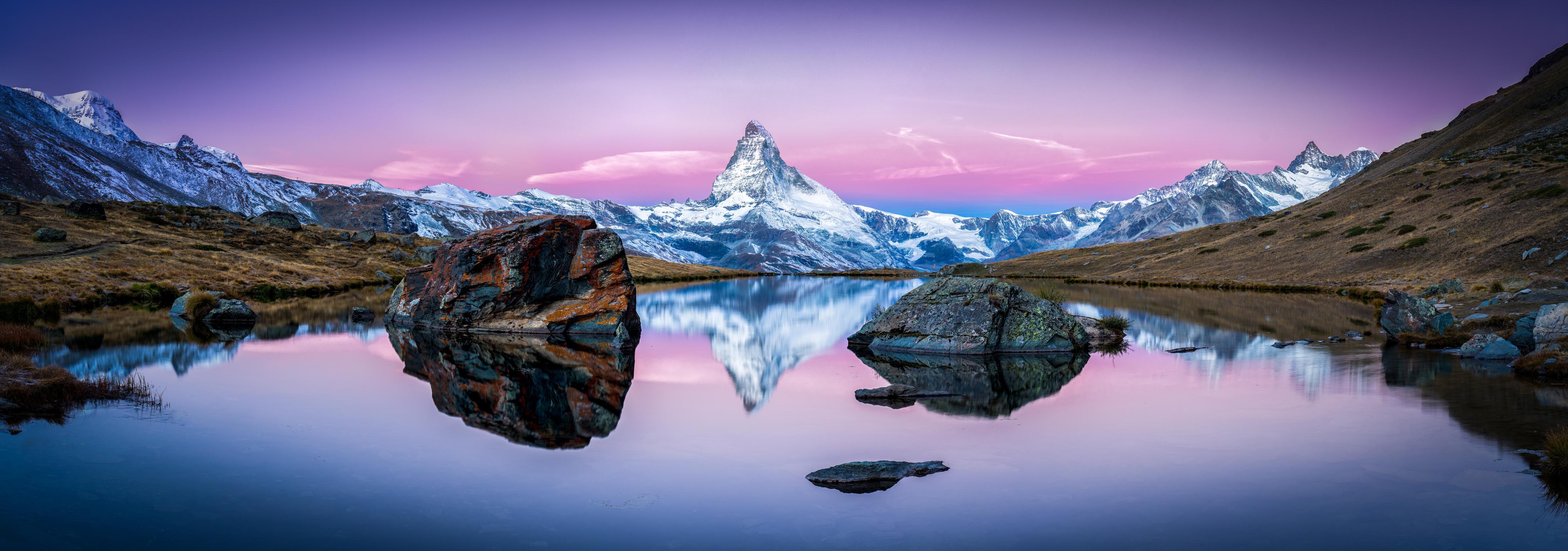 Küchenrückwand-Stellisee in Schweiz - Matterhorn Panorama