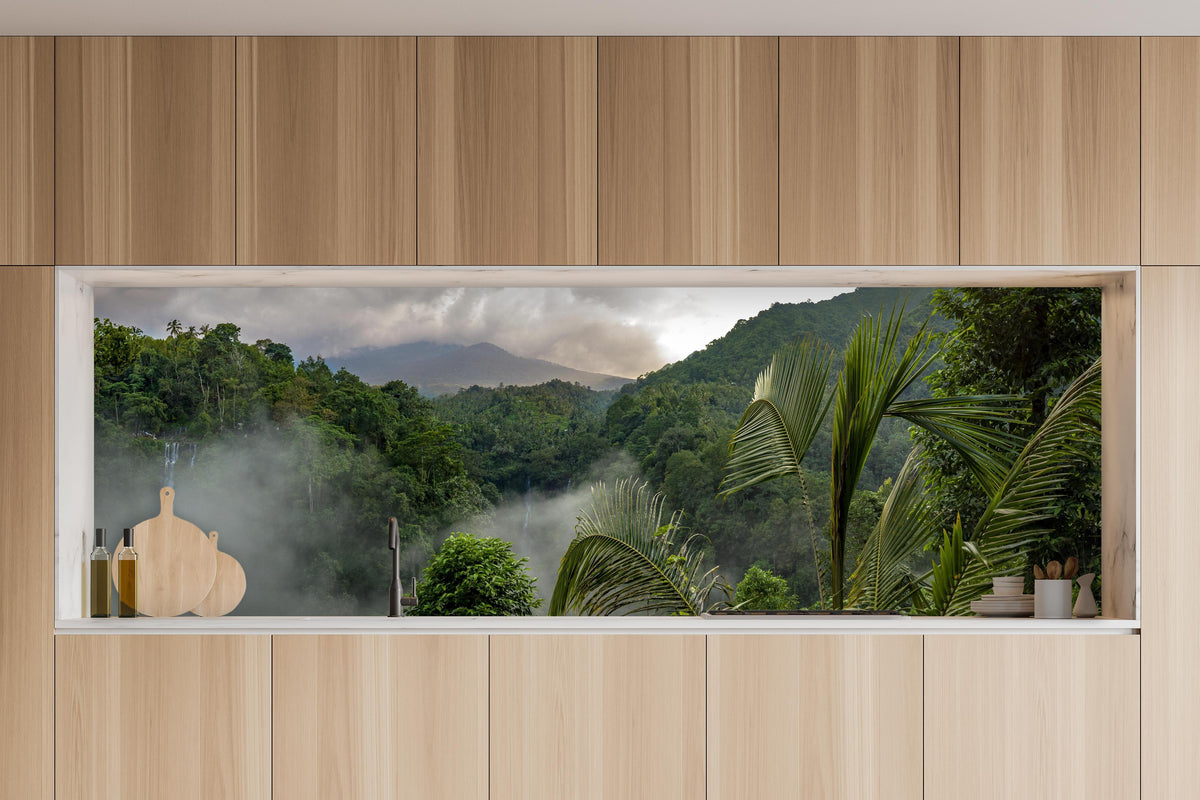 Küche - Wasserfälle im Regenwald 2 in charakteristischer Vollholz-Küche mit modernem Gasherd