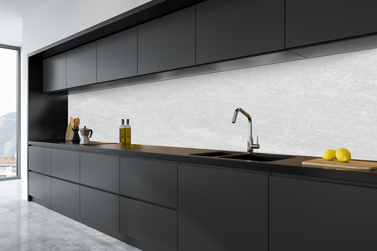Küche - Weiße Licht Marmor Textur in tiefschwarzer matt-premium Einbauküche