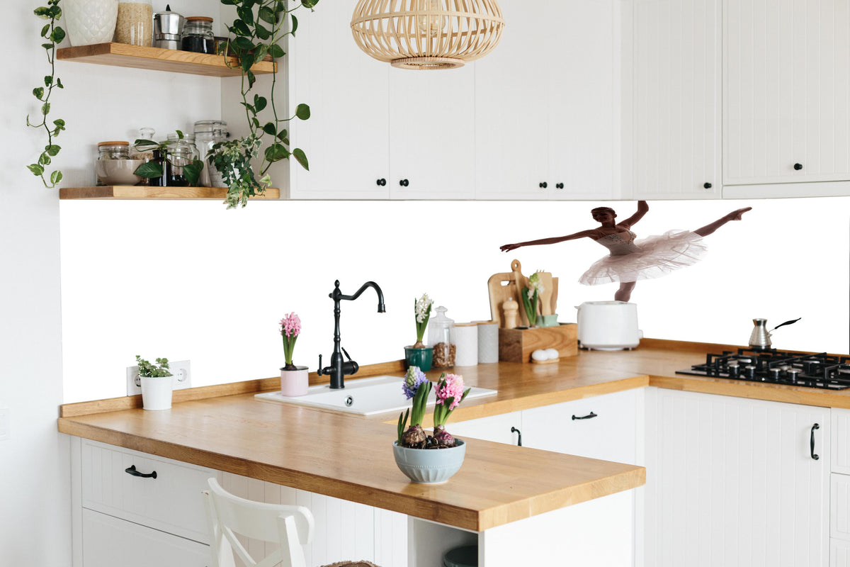 Küche - Wundervolle Ballerina in lebendiger Küche mit bunten Blumen