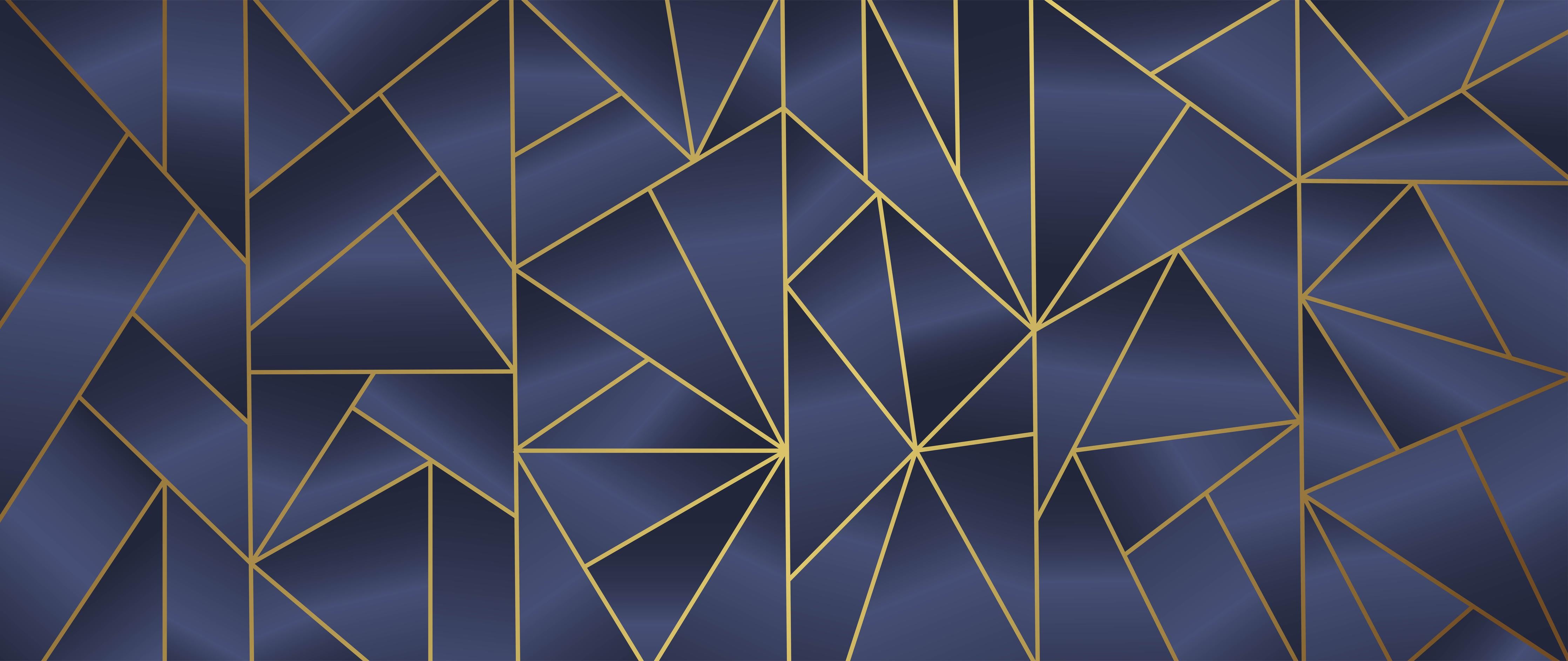 Küchenrückwand-Luxuriöser Geometrie Navy-Hintergrund mit Goldlinien
