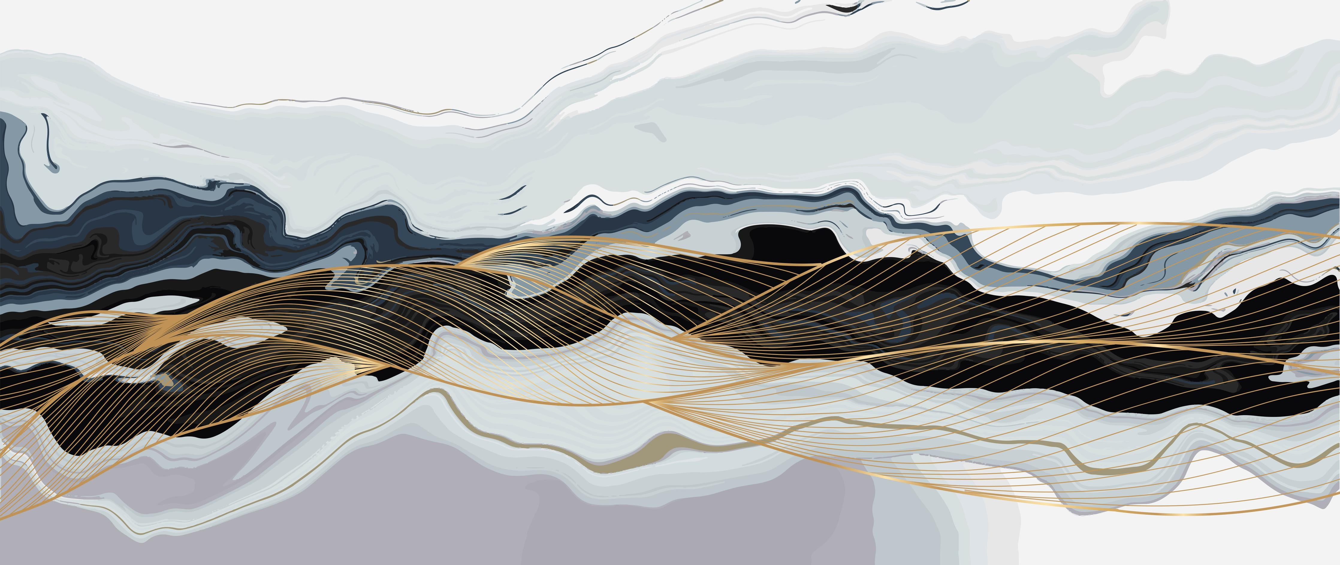 Küchenrückwand-Moderner abstrakter Berge Digitaldruck