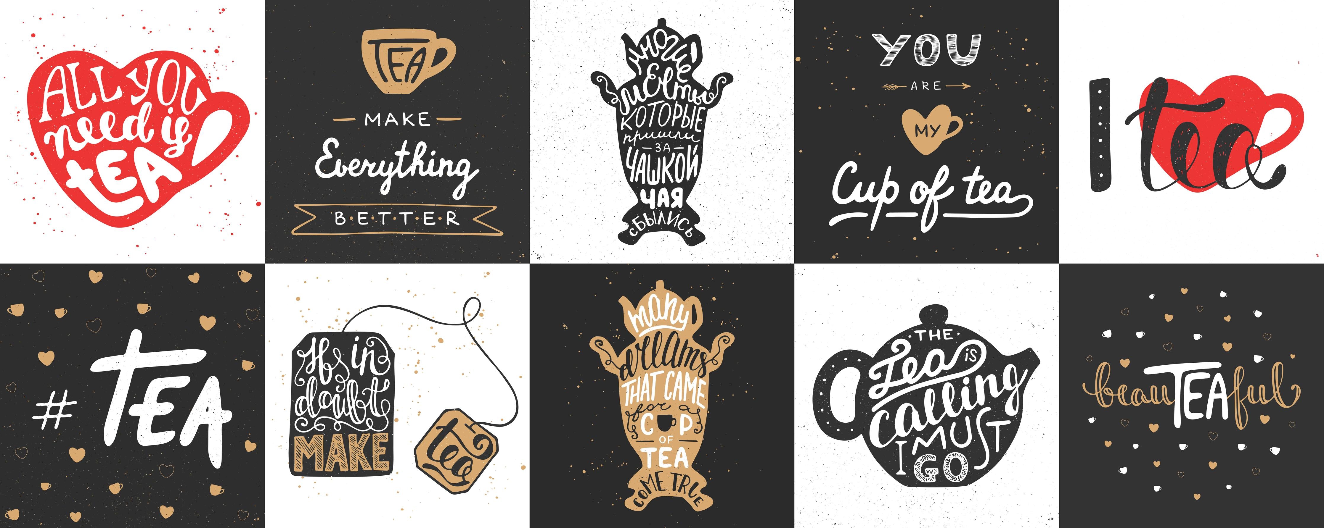 Küchenrückwand-Schriftzug Sammlung für Tee Enthusiasten