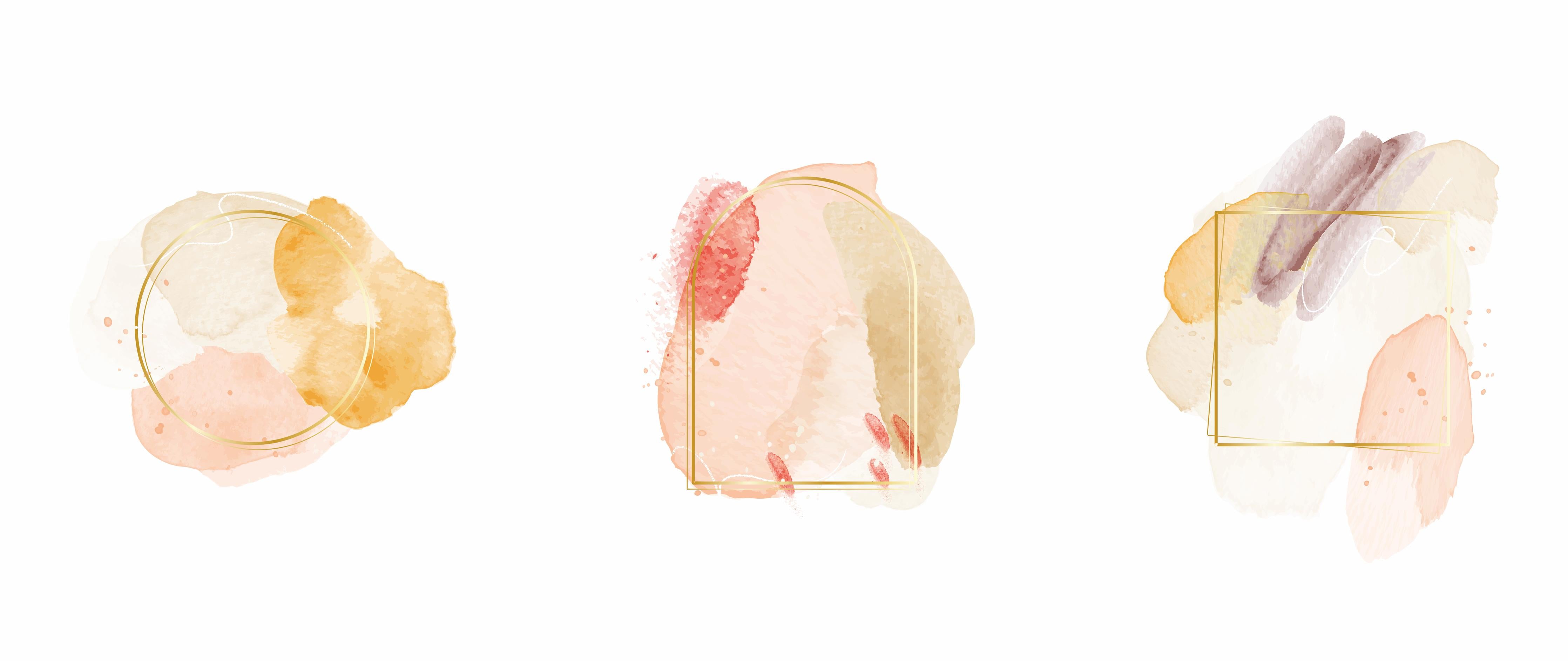 Küchenrückwand-Set aus Pastell Aquarell Flecken Kunst