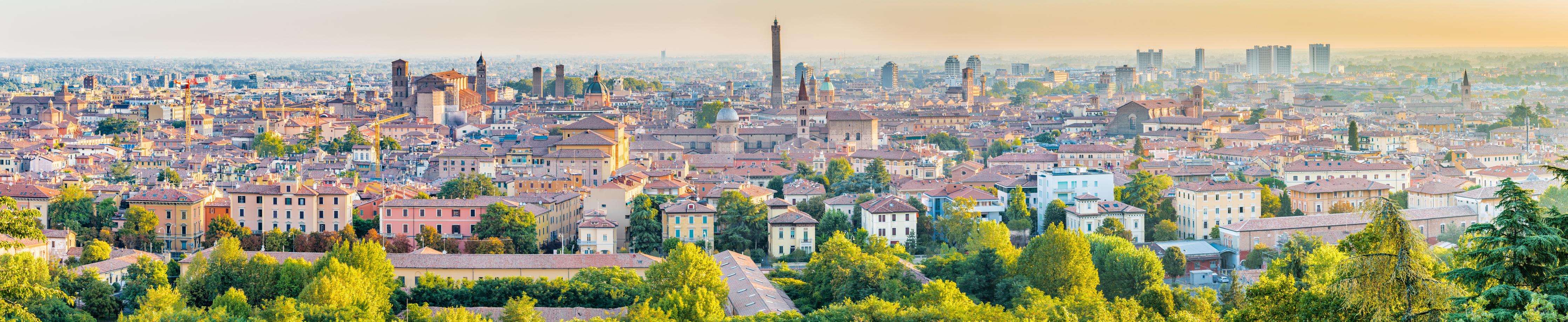 Küchenrückwand-Sonnenaufgang über Dächern Bolognas