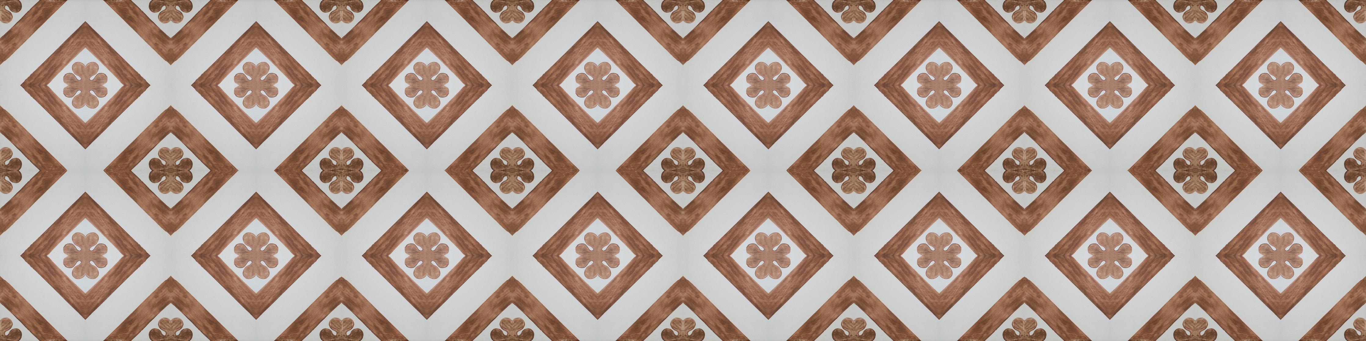 Küchenrückwand-Vintage Shabby Mosaik Fliesentextur Braun-Weiß