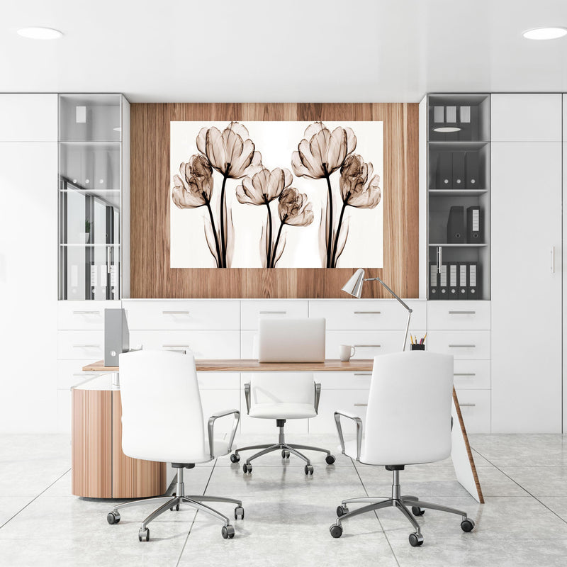 Office Poster  - Abstraktes Blumendesign an einer Holzwand hängend im Büroraum
Office Poster  - Abstraktes Blumendesign an einer Holzwand hängend im Büroraum