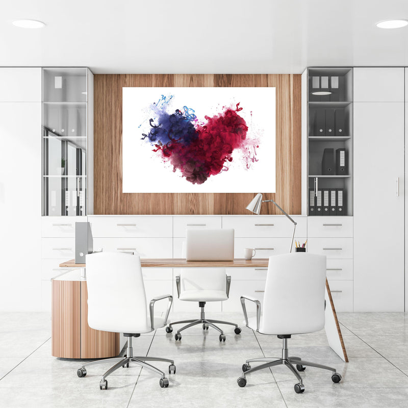 Office Poster  - Herz aus Acrylfarben in Wasser an einer Holzwand hängend im Büroraum
Office Poster  - Herz aus Acrylfarben in Wasser an einer Holzwand hängend im Büroraum