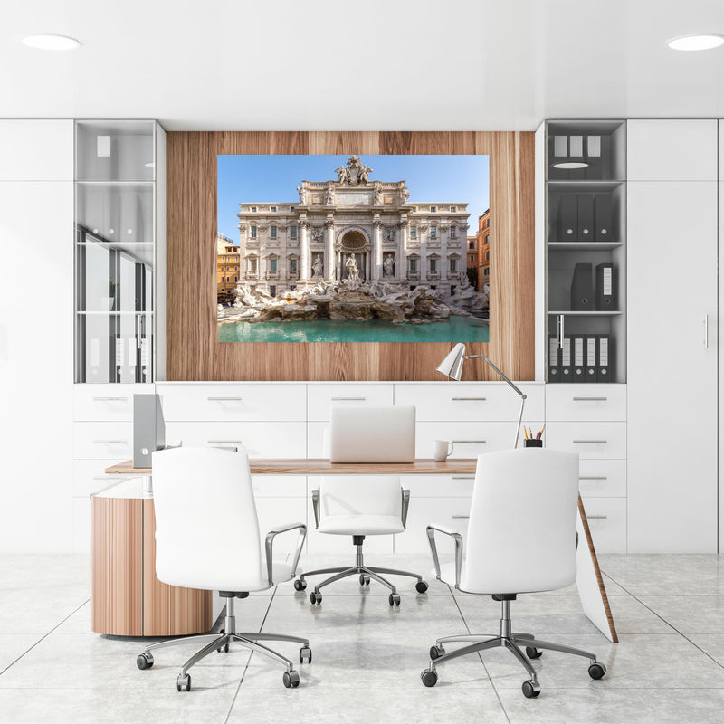 Office Poster  - Trevi-Brunnen am Morgen in Rom an einer Holzwand hängend im Büroraum
Office Poster  - Trevi-Brunnen am Morgen in Rom an einer Holzwand hängend im Büroraum