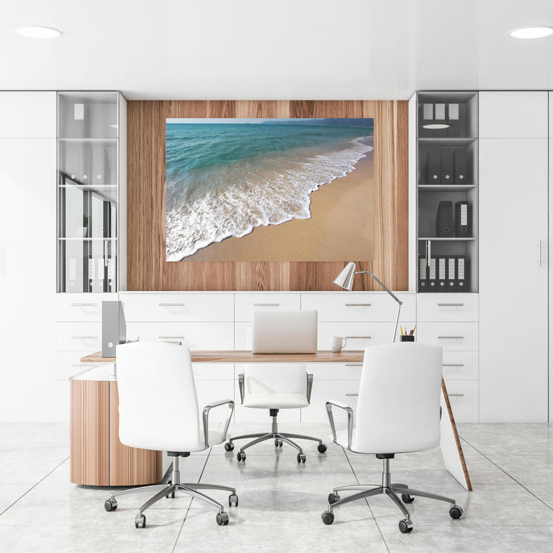 Office Poster  - friedlicher Strand in Grieschenland an einer Holzwand hängend im Büroraum
Office Poster  - friedlicher Strand in Grieschenland an einer Holzwand hängend im Büroraum