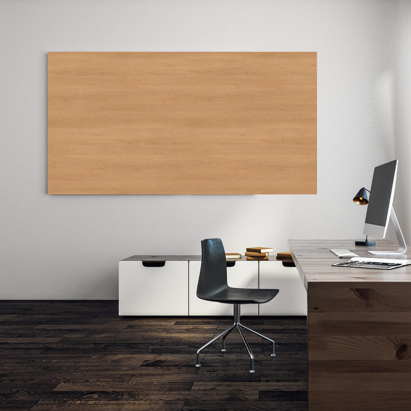 Office Poster  - harmonisches Natur Holz  an einer Wand in minimalistisch eingerichtetem Heim-Büro