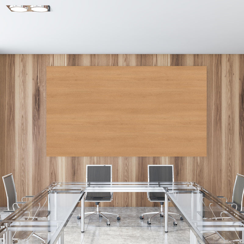 Office Poster  - harmonisches Natur Holz  in einem Konferenzraum mit Glastisch und Holzwand