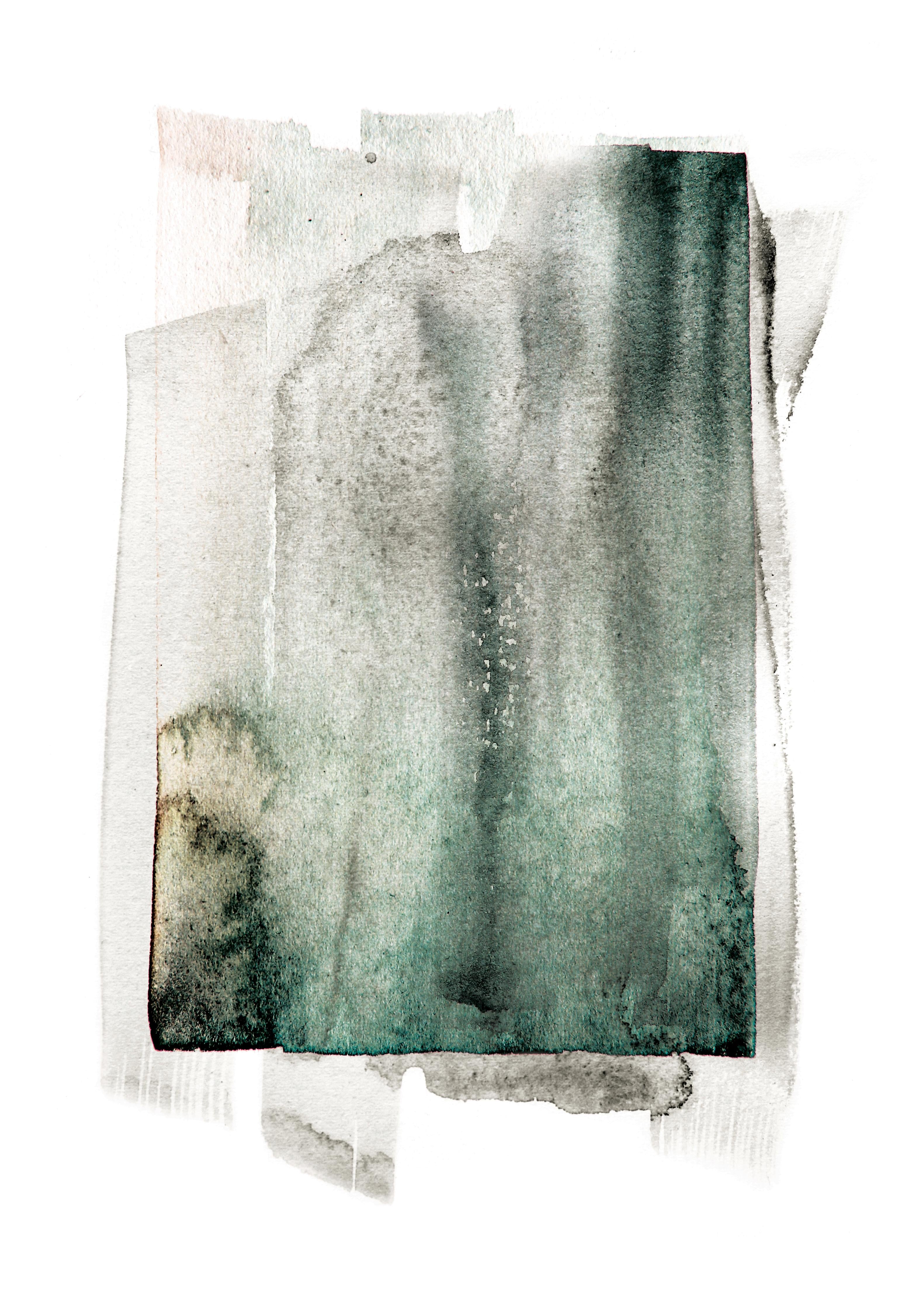 Spritzschutz-Abstrakte Kunst in Grün auf hellem Hintergrund