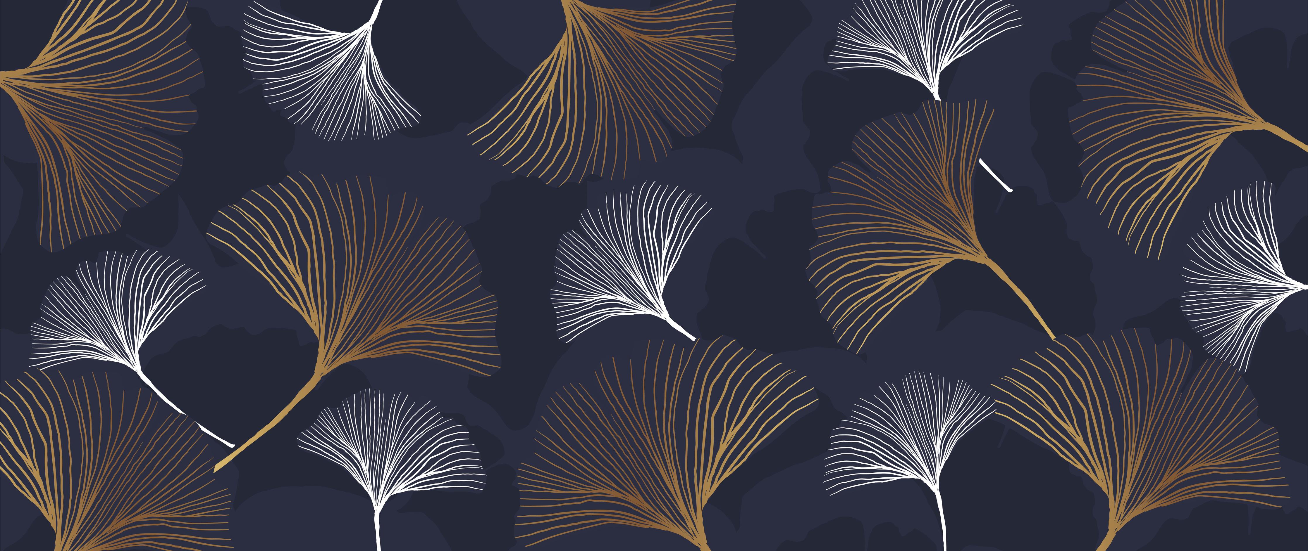 Spritzschutz-Abstrakte dunkelblaue Ginkgo-Blatt-Muster