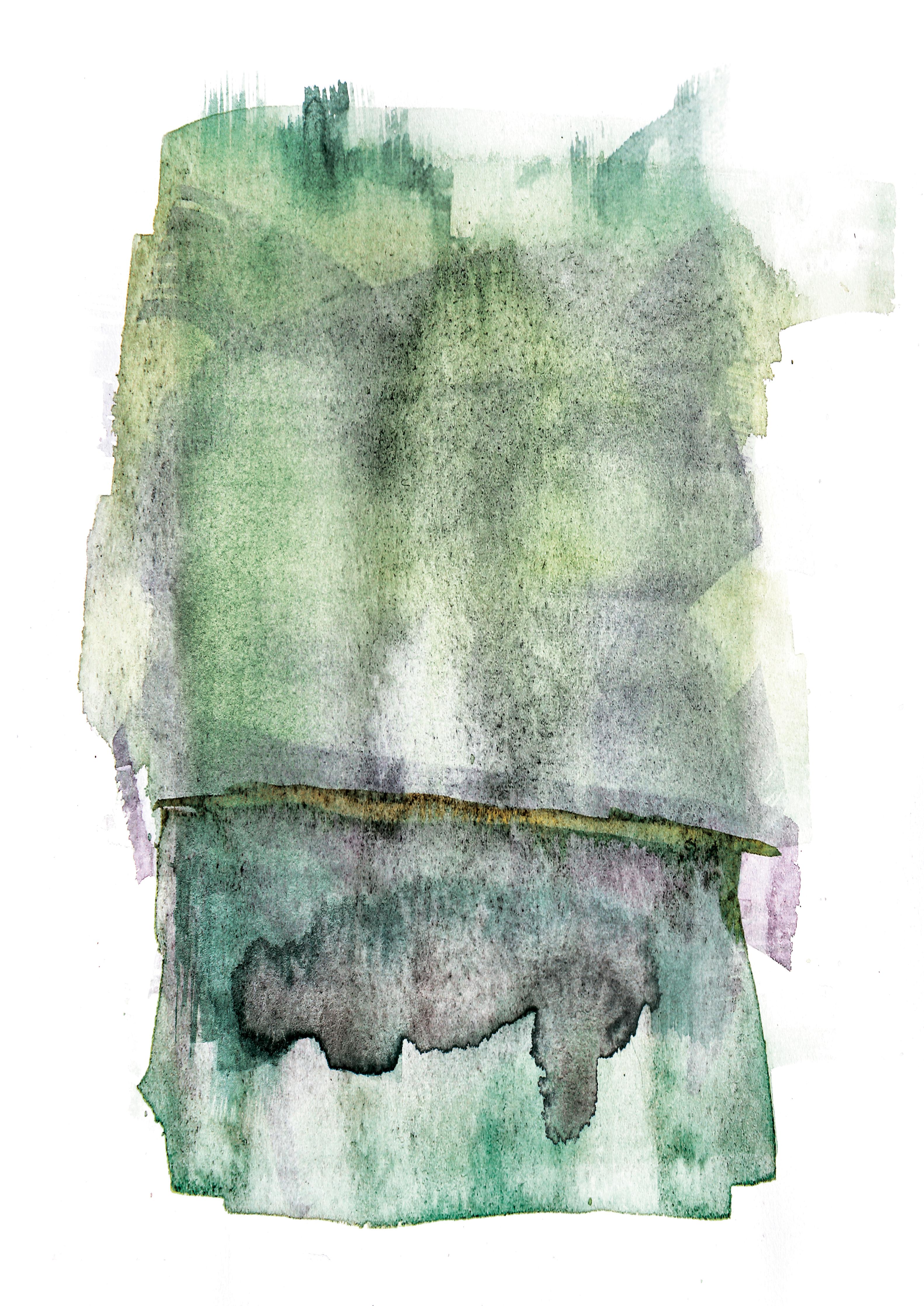 Spritzschutz-Abstrakte grün-weiße Aquarelltextur auf Papier