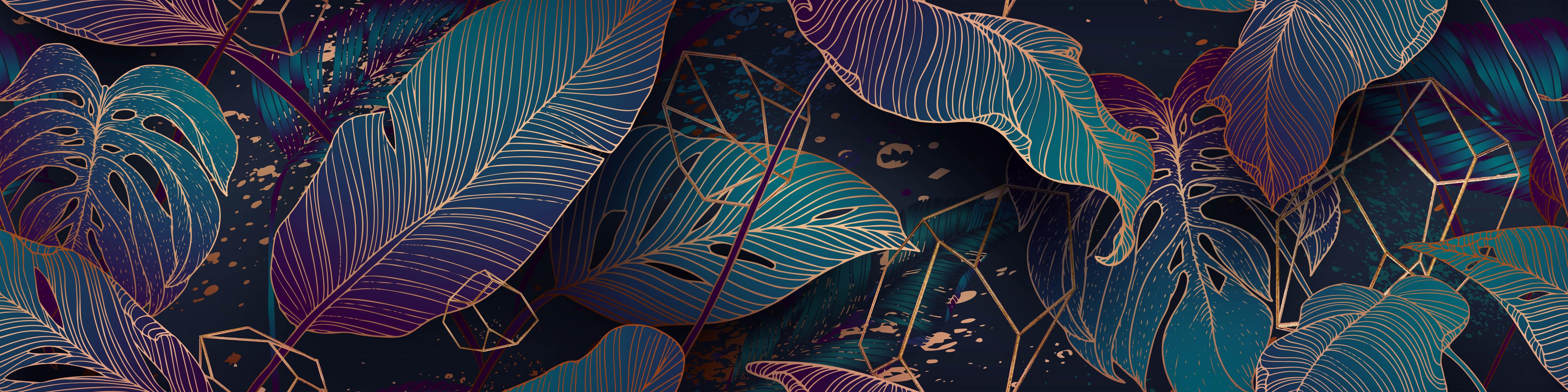 Spritzschutz-Abstraktes Blattwerk in leuchtenden Farben