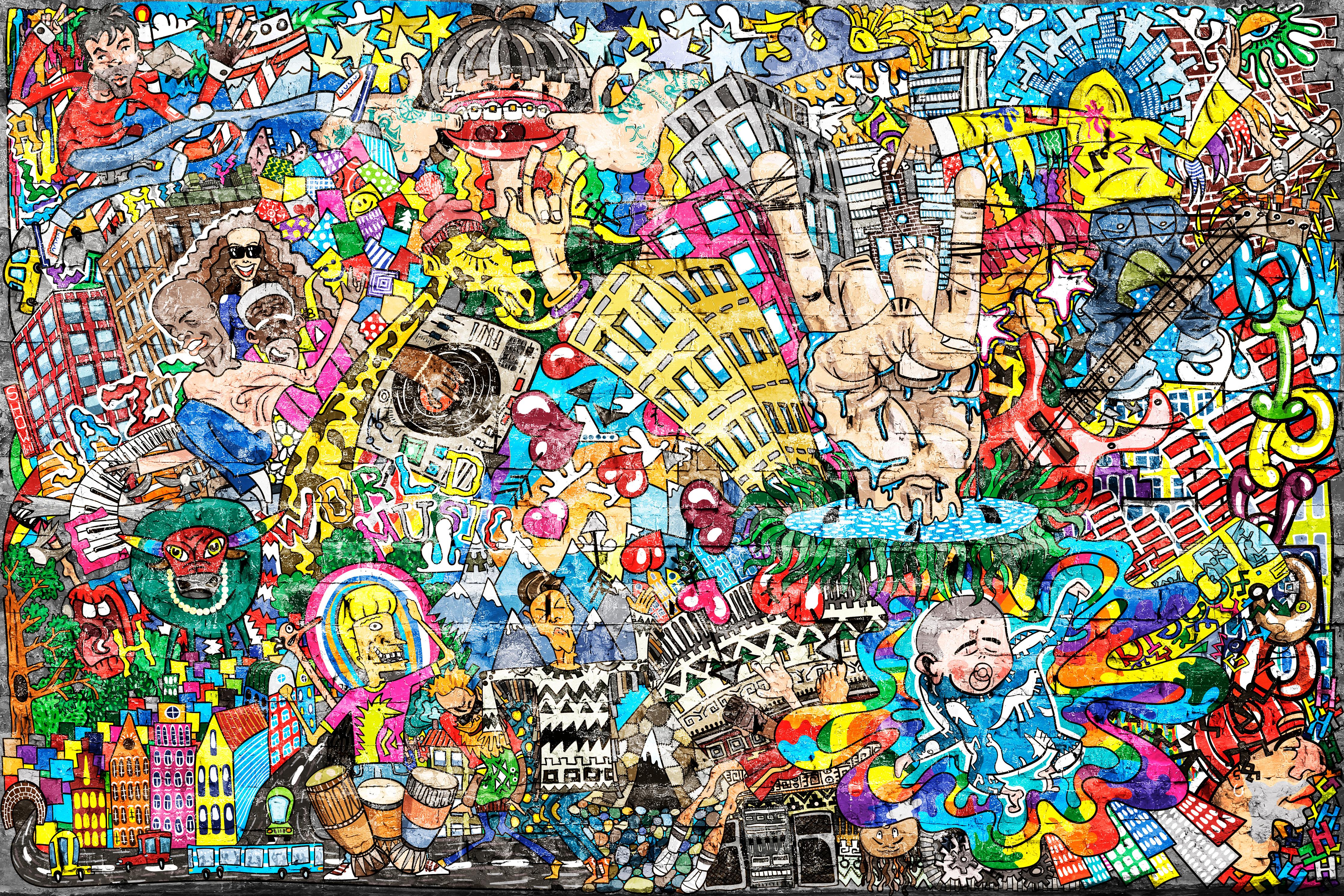 Spritzschutz-Abstraktes Grafitti-Muster