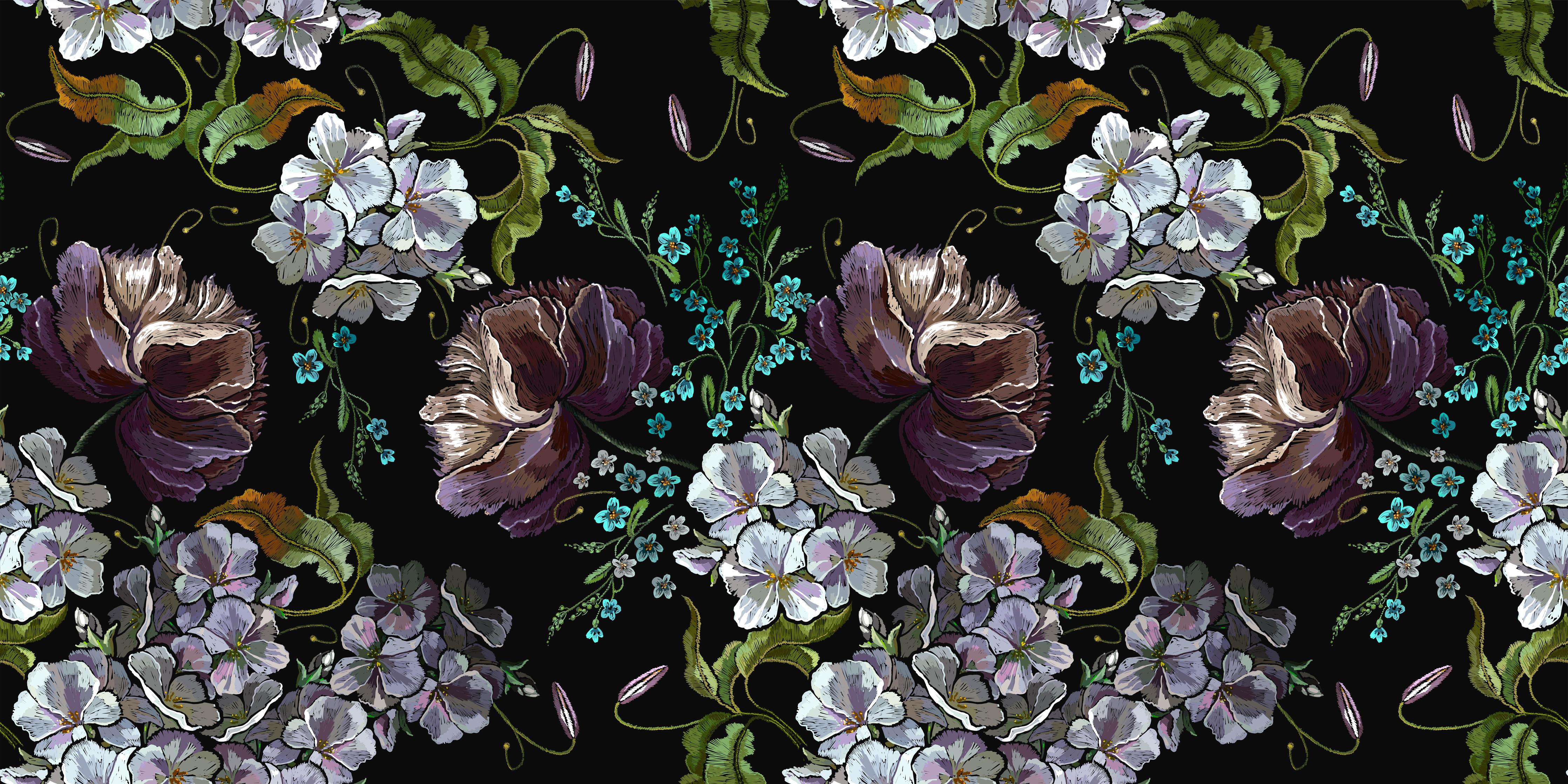 Spritzschutz-Besticktes Blumen Nahtloses Sommermuster