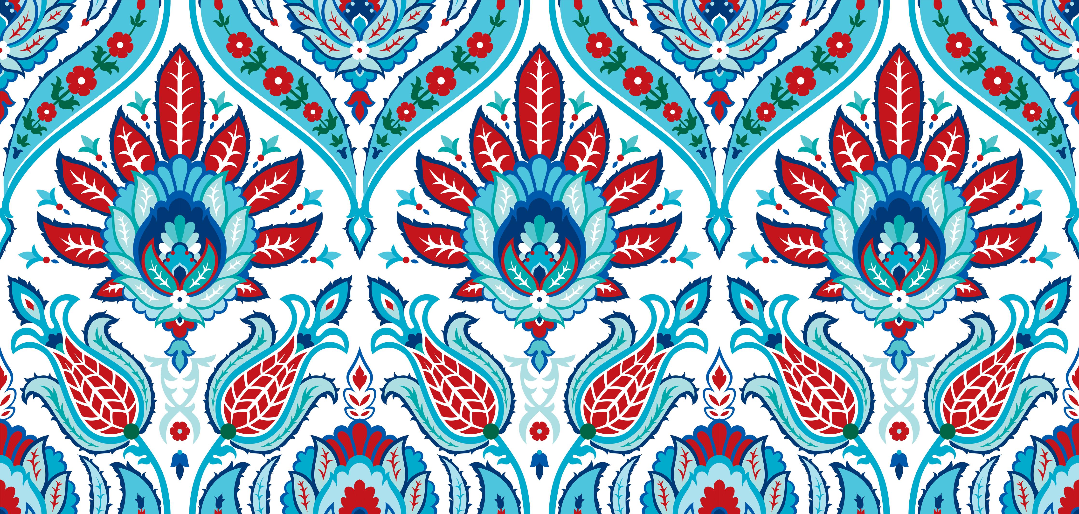 Spritzschutz-Blau-Roter Exotischer Blumendruck