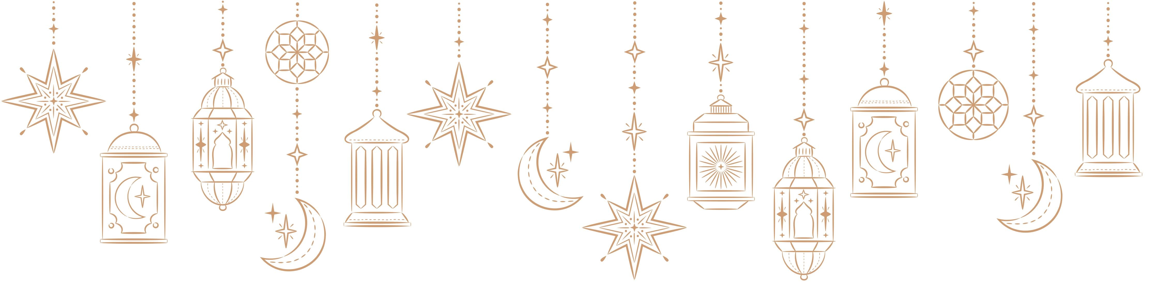 Spritzschutz-Dekorative Goldene Laternen und Sterne Illustration