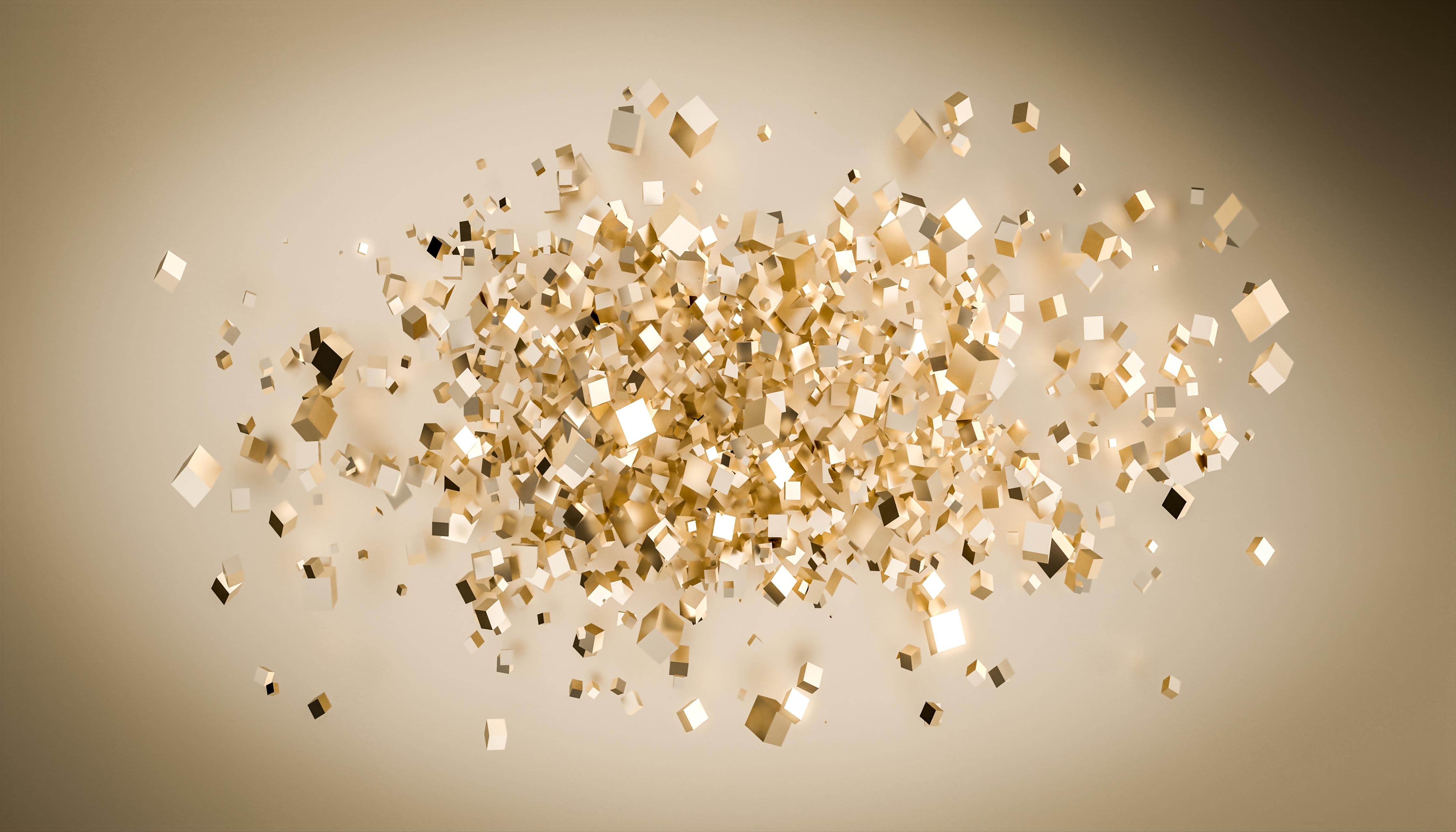 Spritzschutz-Eindrucksvolle 3D Goldwürfel Struktur