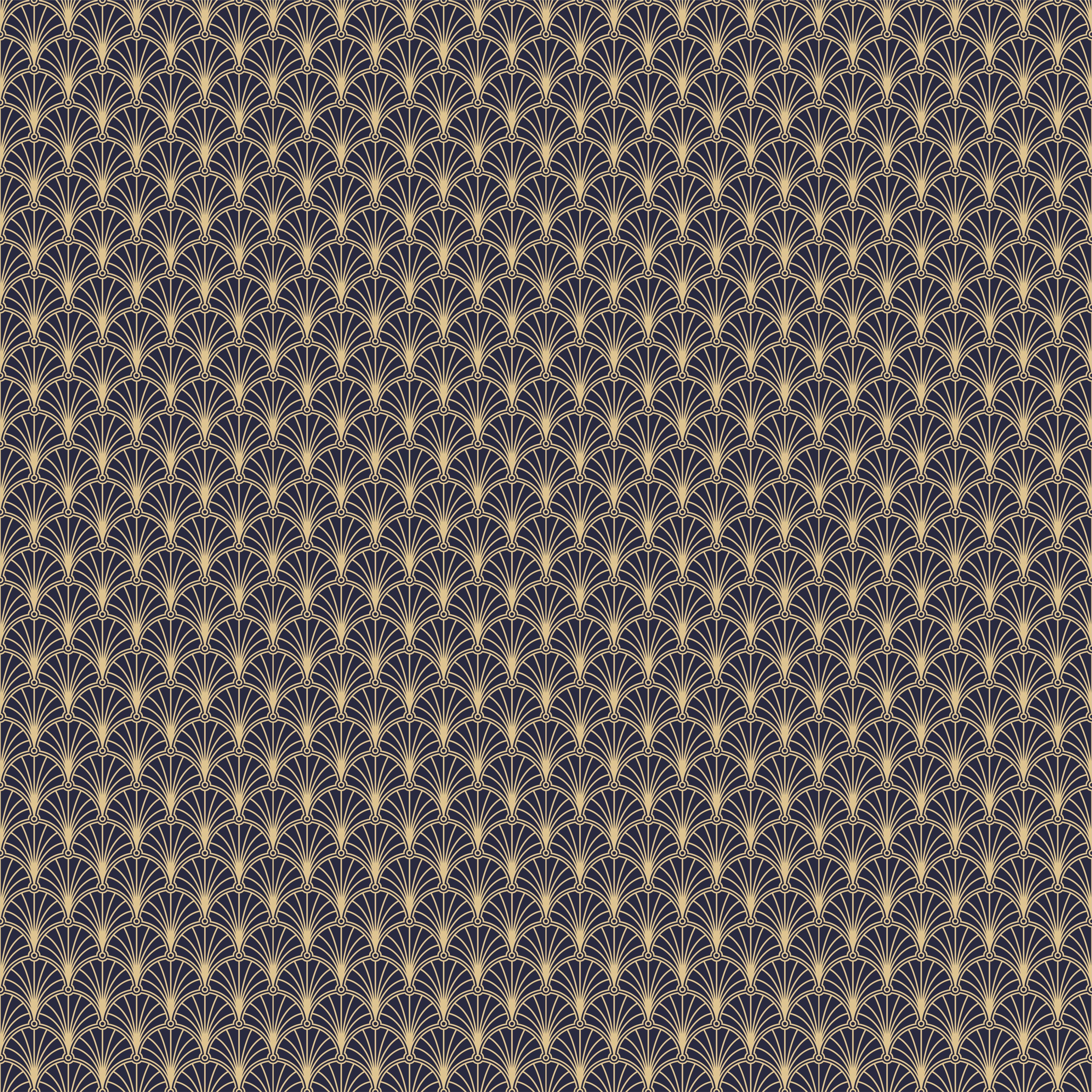 Spritzschutz-Elegantes Art Déco-Fächer-Muster in Dunkeltönen