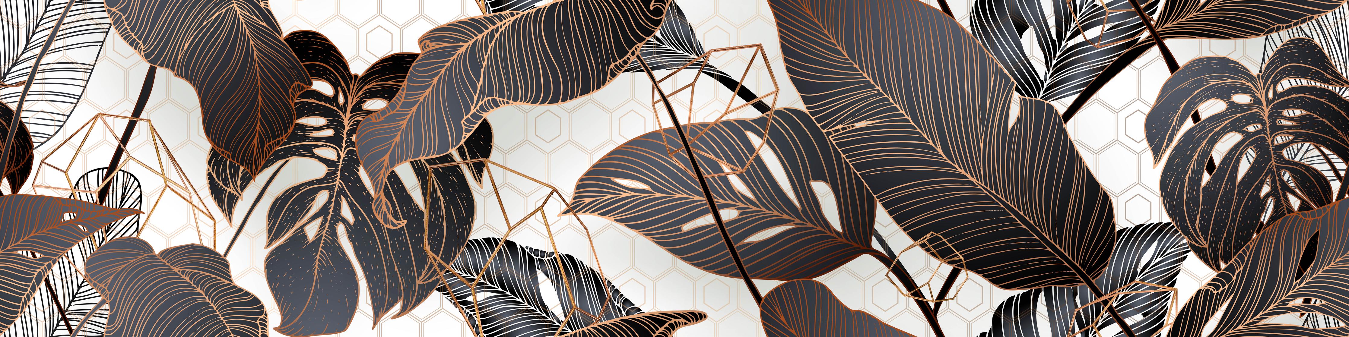 Spritzschutz-Elegantes Blättermuster in Erdtönen