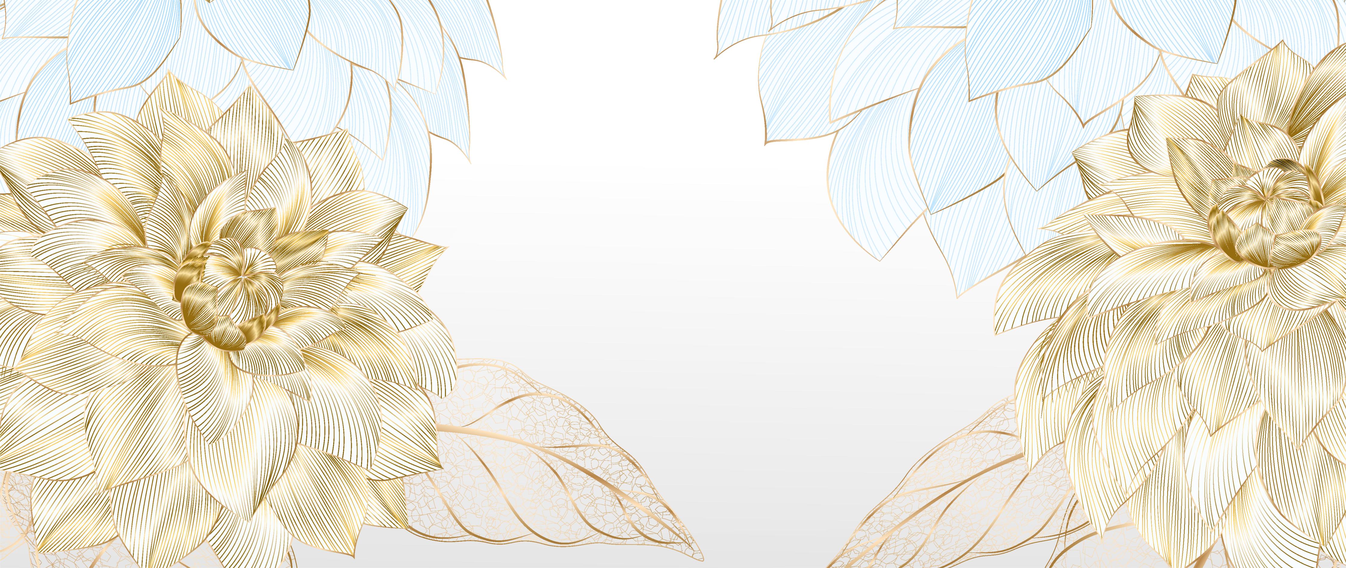 Spritzschutz-Elegantes Gold-Weißes Blumenmuster