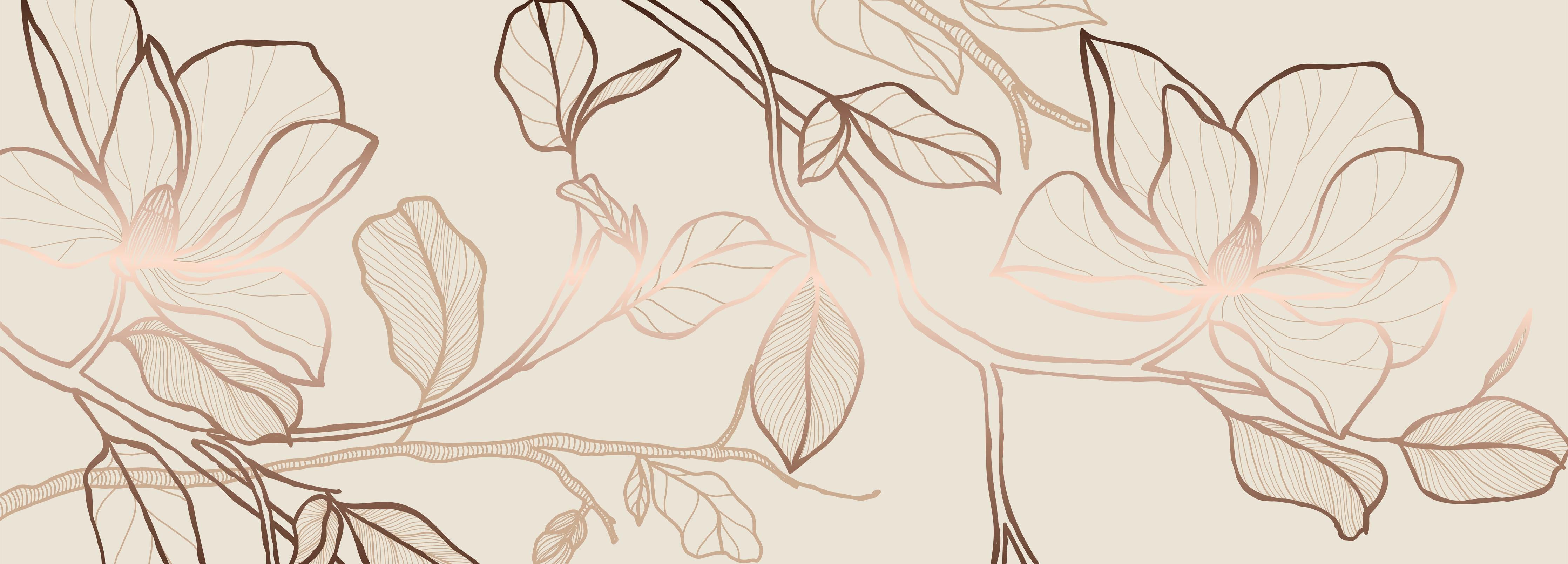 Spritzschutz-Florale Linienkunst Beige-Rosa Abstufungen