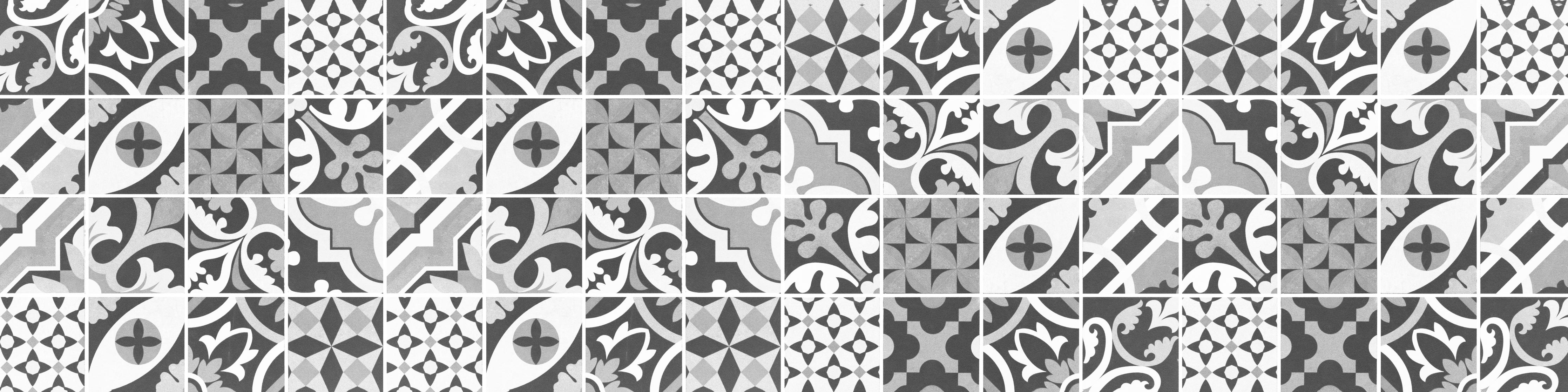 Spritzschutz-Grau-Weiß Vintage Mosaik