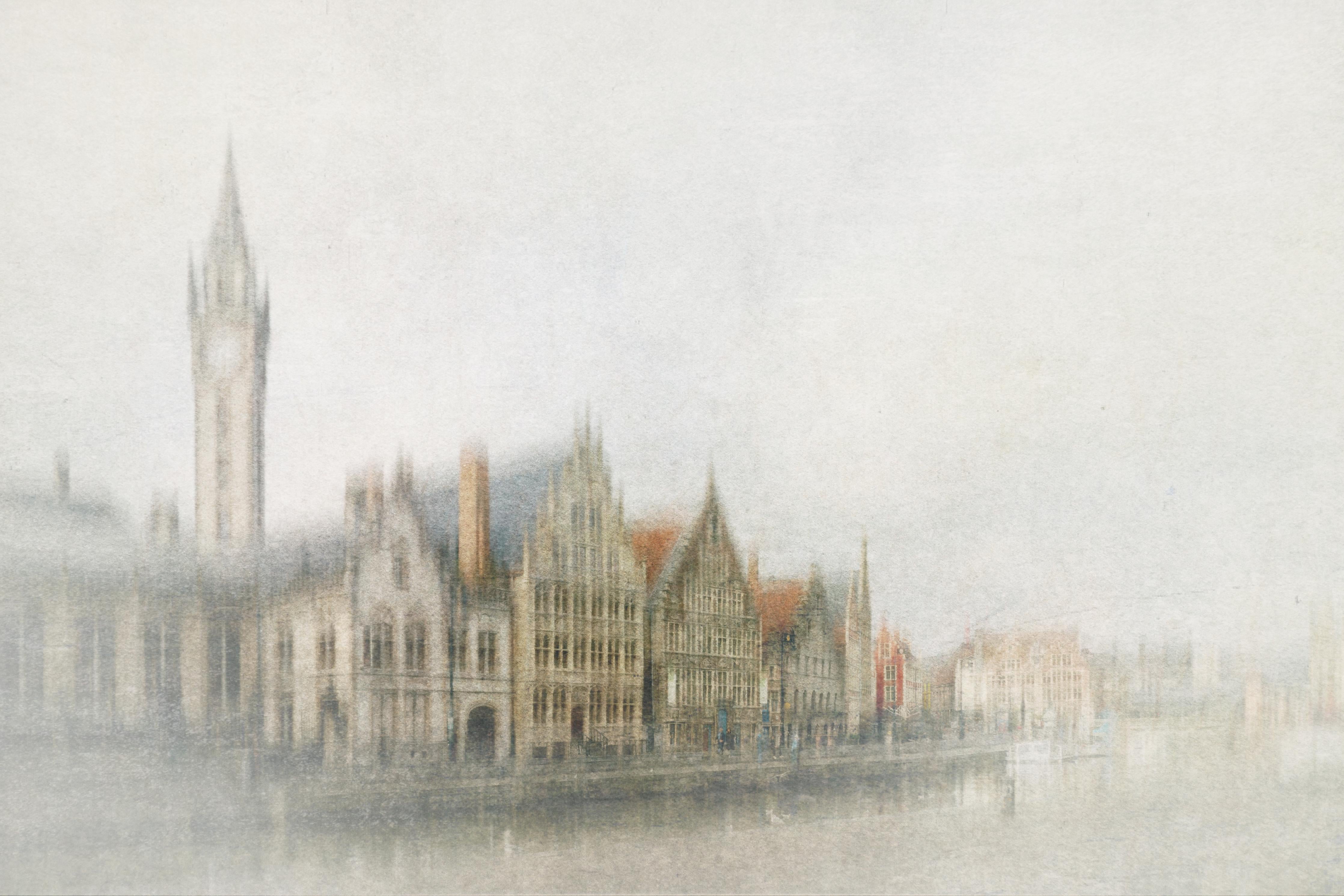 Spritzschutz-Helle Stadtansicht Gent mit Fluss