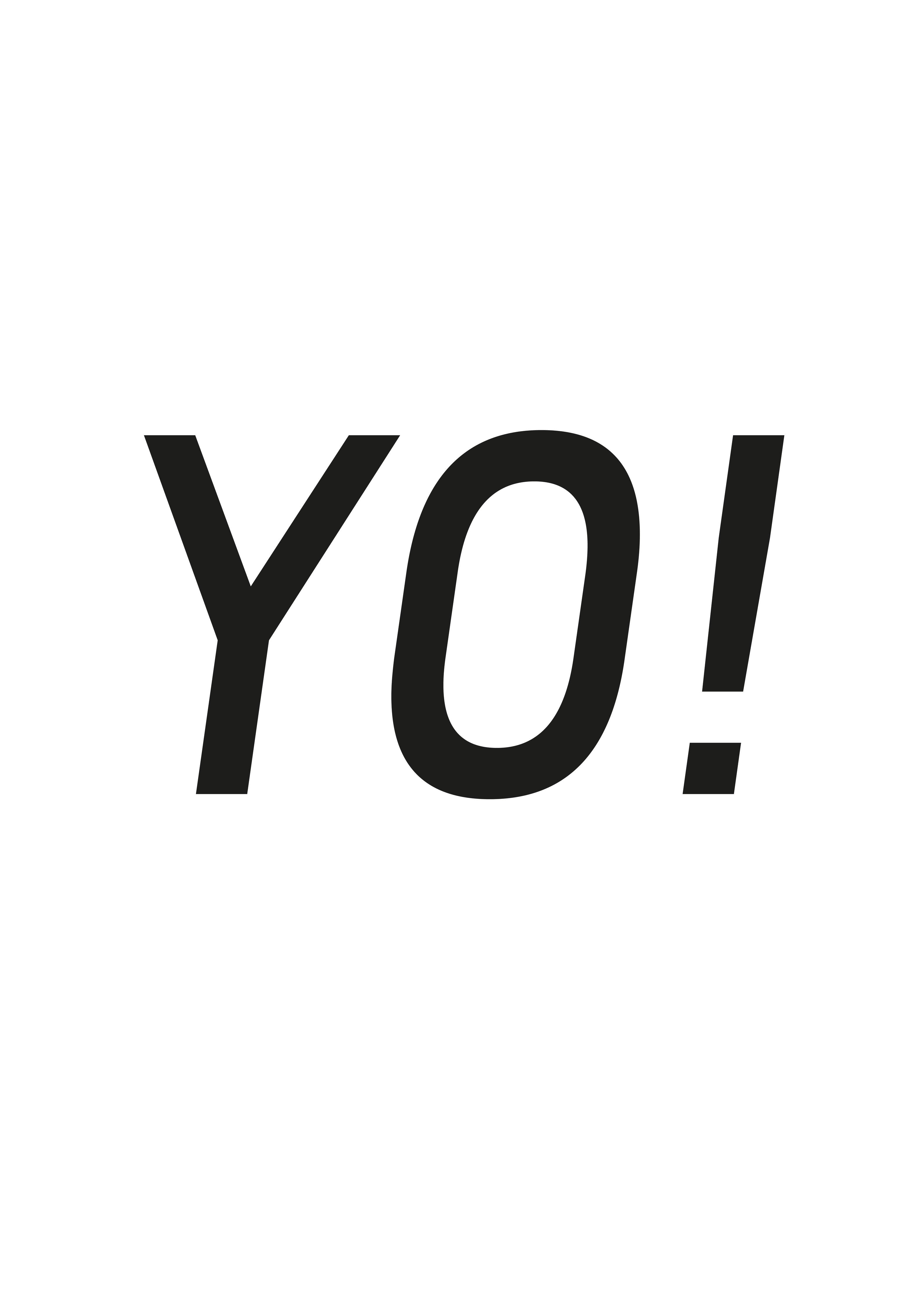 Spritzschutz-Inspirierendes 'YO!' in Schwarz auf Weiß