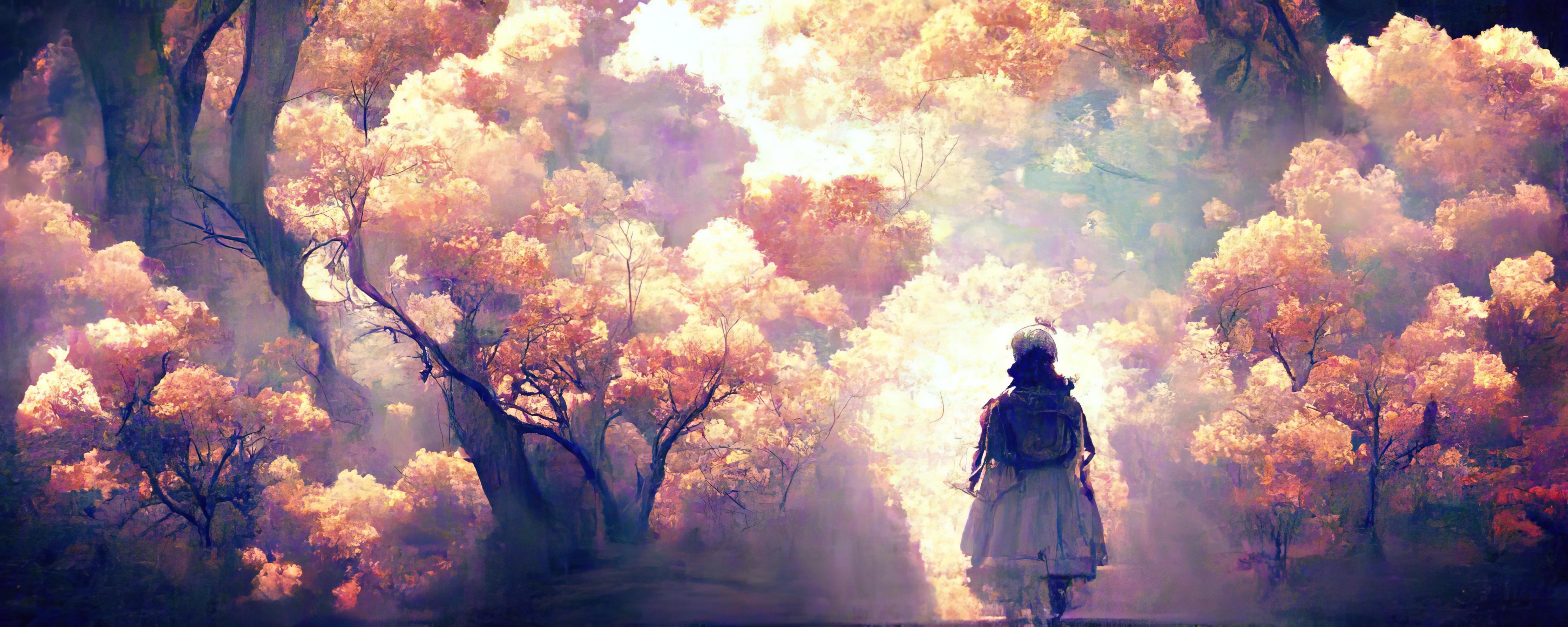 Spritzschutz-Moderne Kunst - Person in den Wäldern